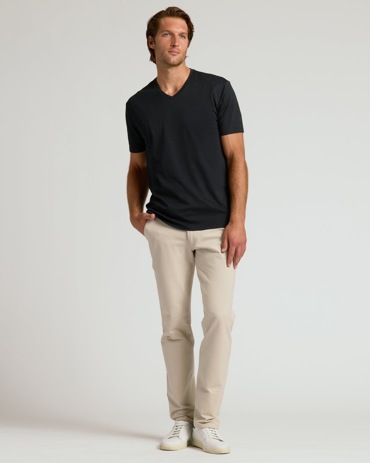 Black Pima V-Neck