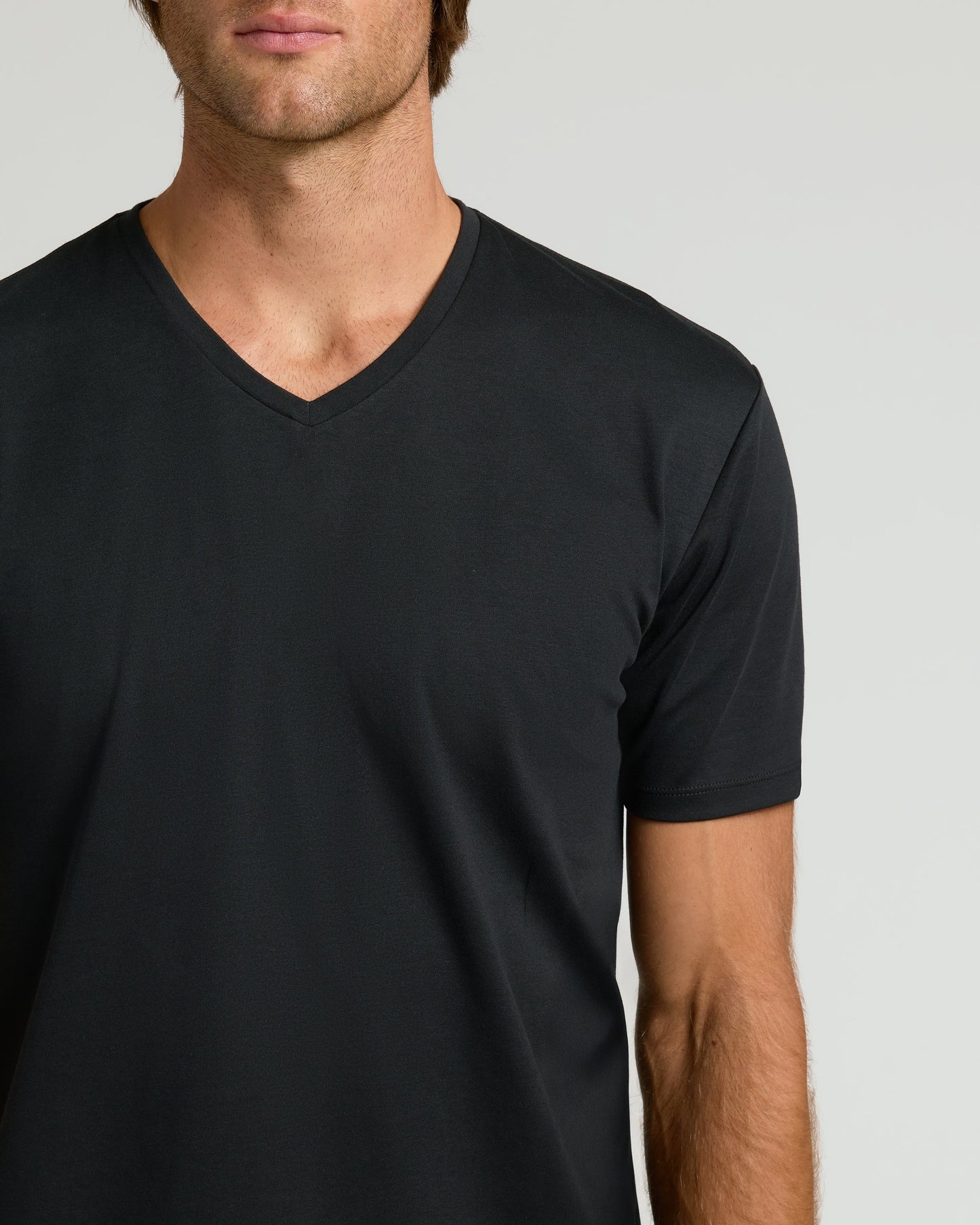 Black Pima V-Neck