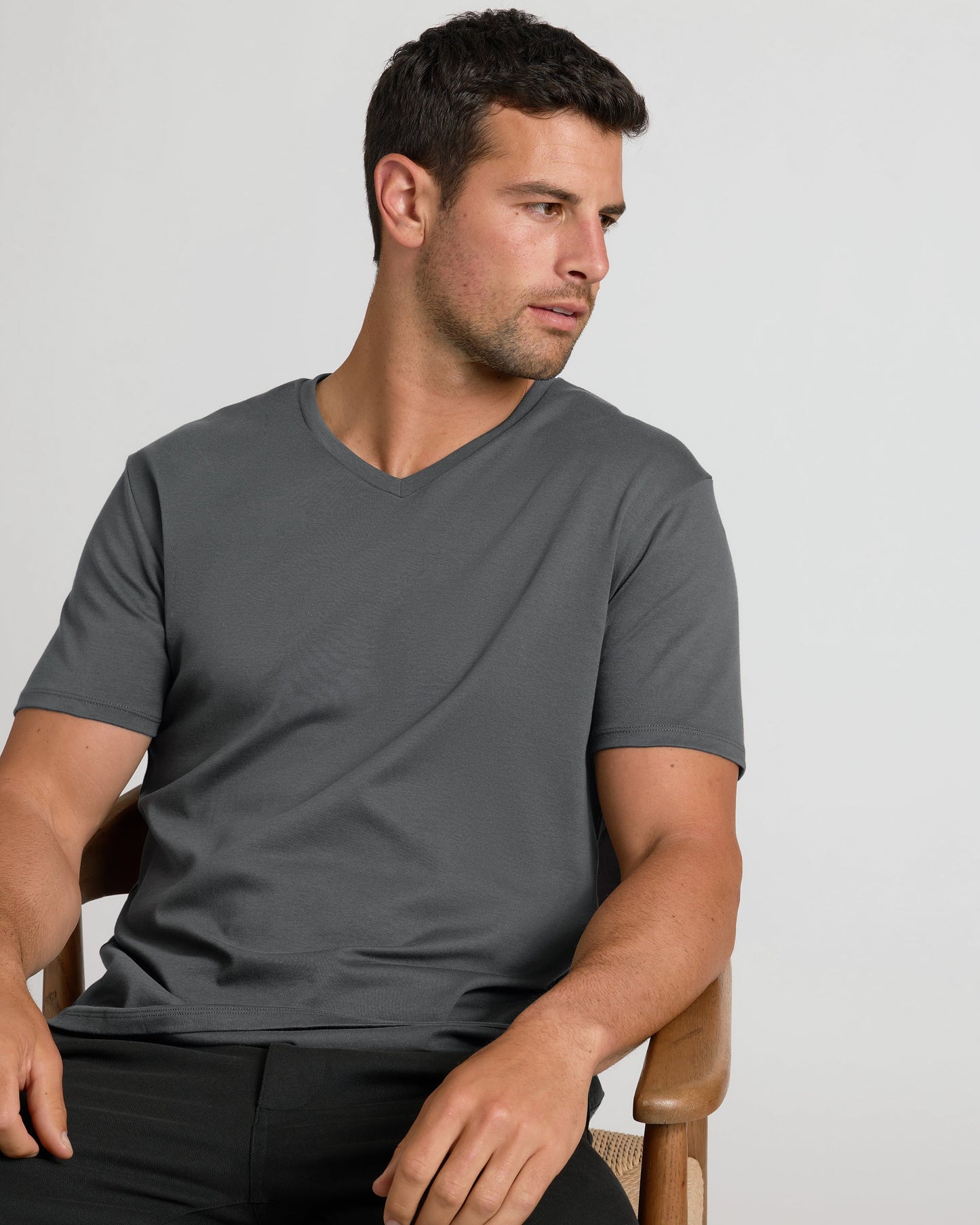 Carbon Pima V-Neck