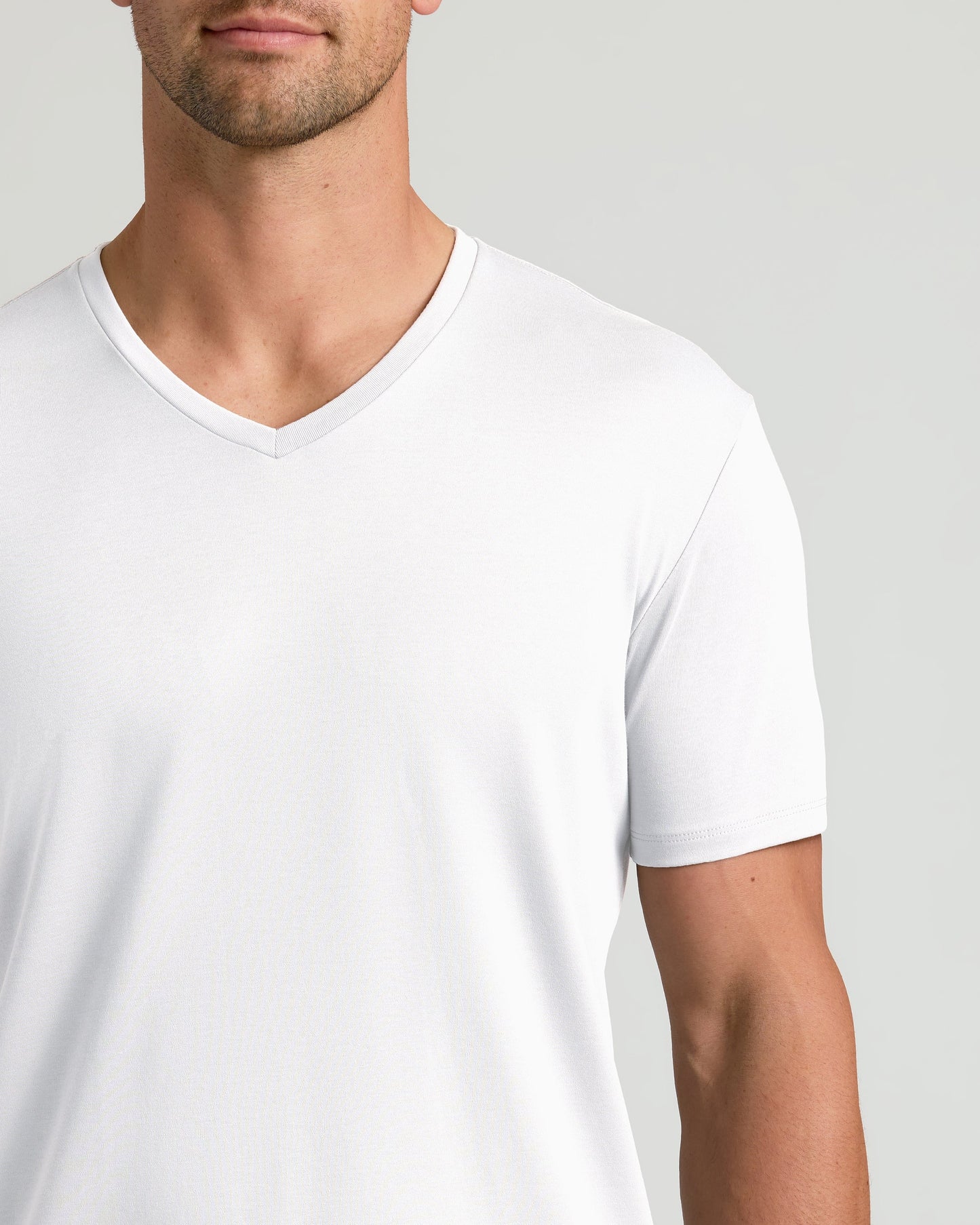 White Pima V-Neck
