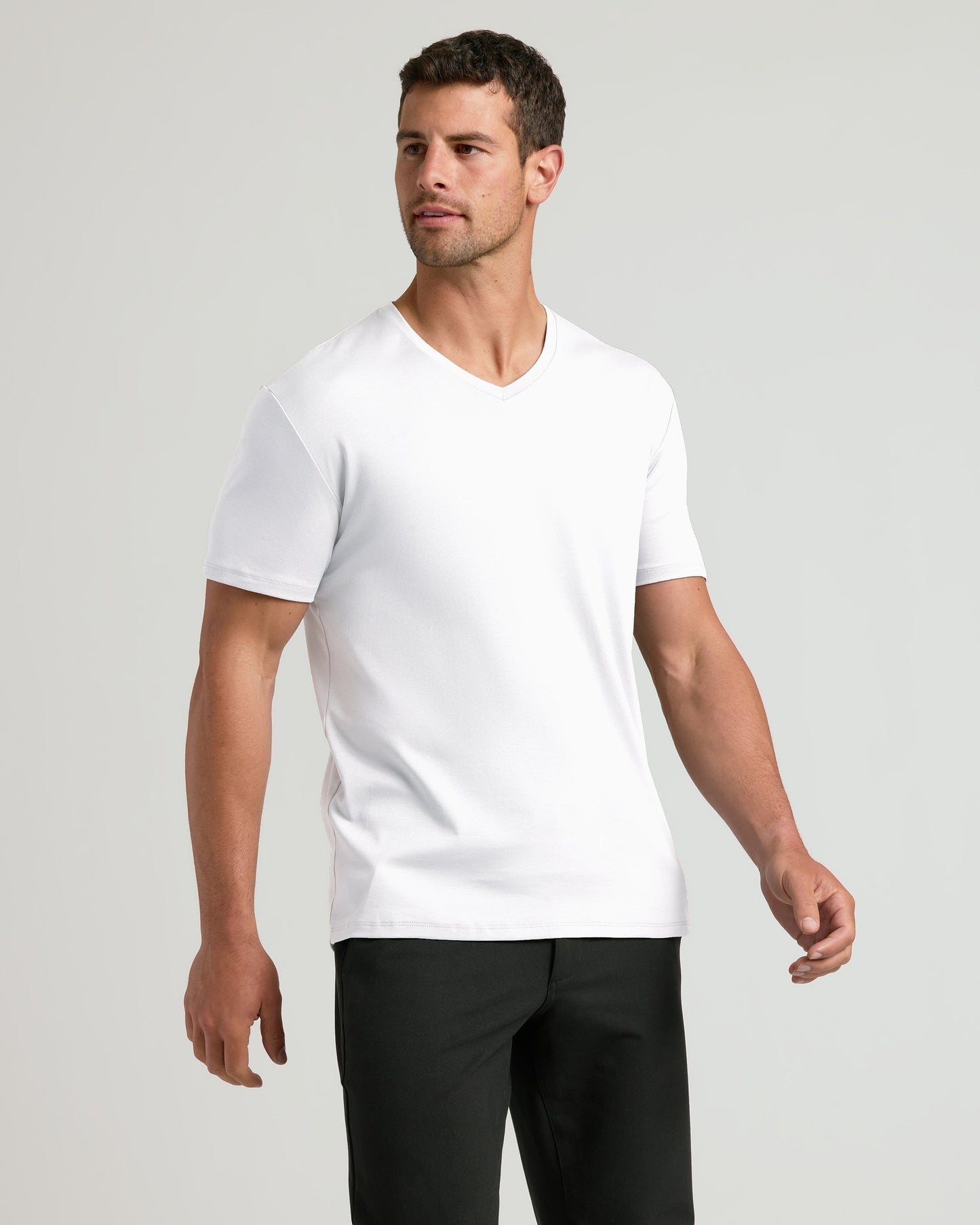 White Pima V-Neck