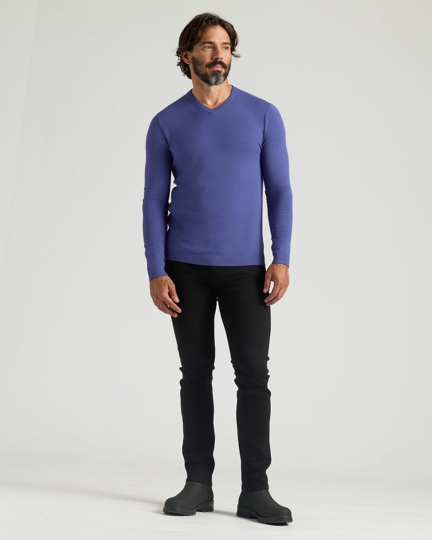 Blueberry Dressy V-Neck Sweater