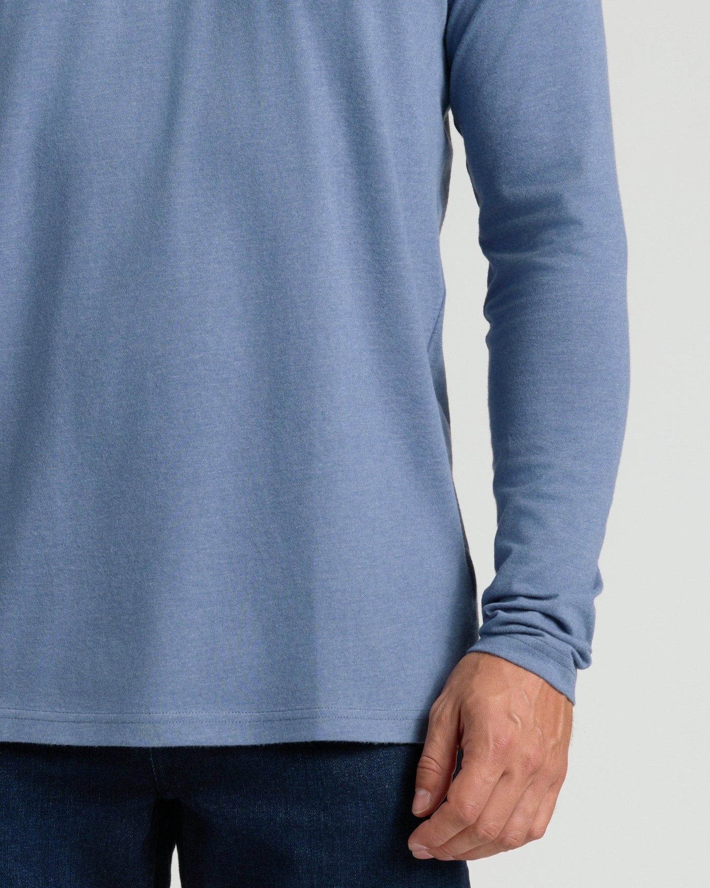 Dark Heather Vintage Navy Classic Long Sleeve Crew Neck