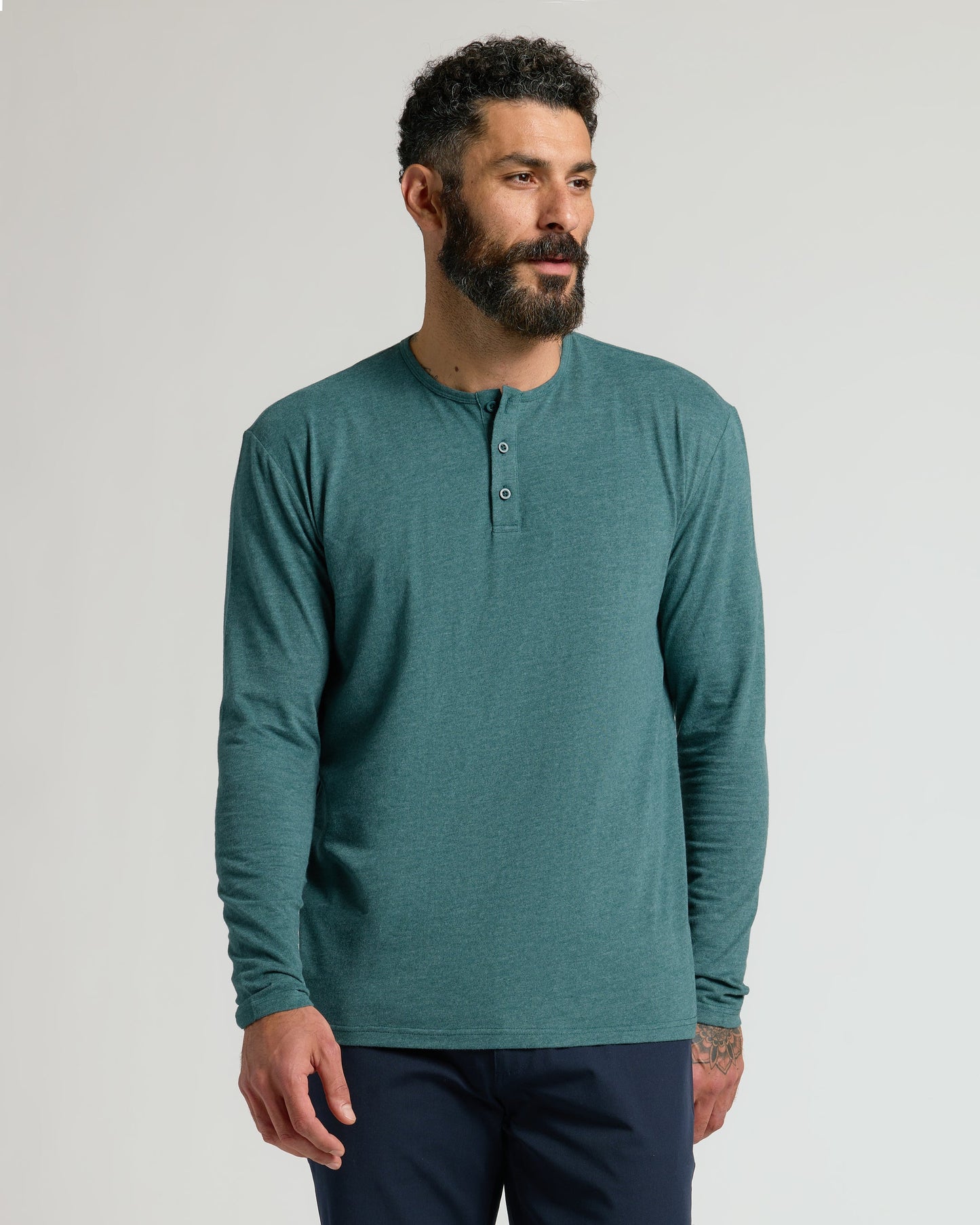 Heather Seafarer Classic Long Sleeve Henley