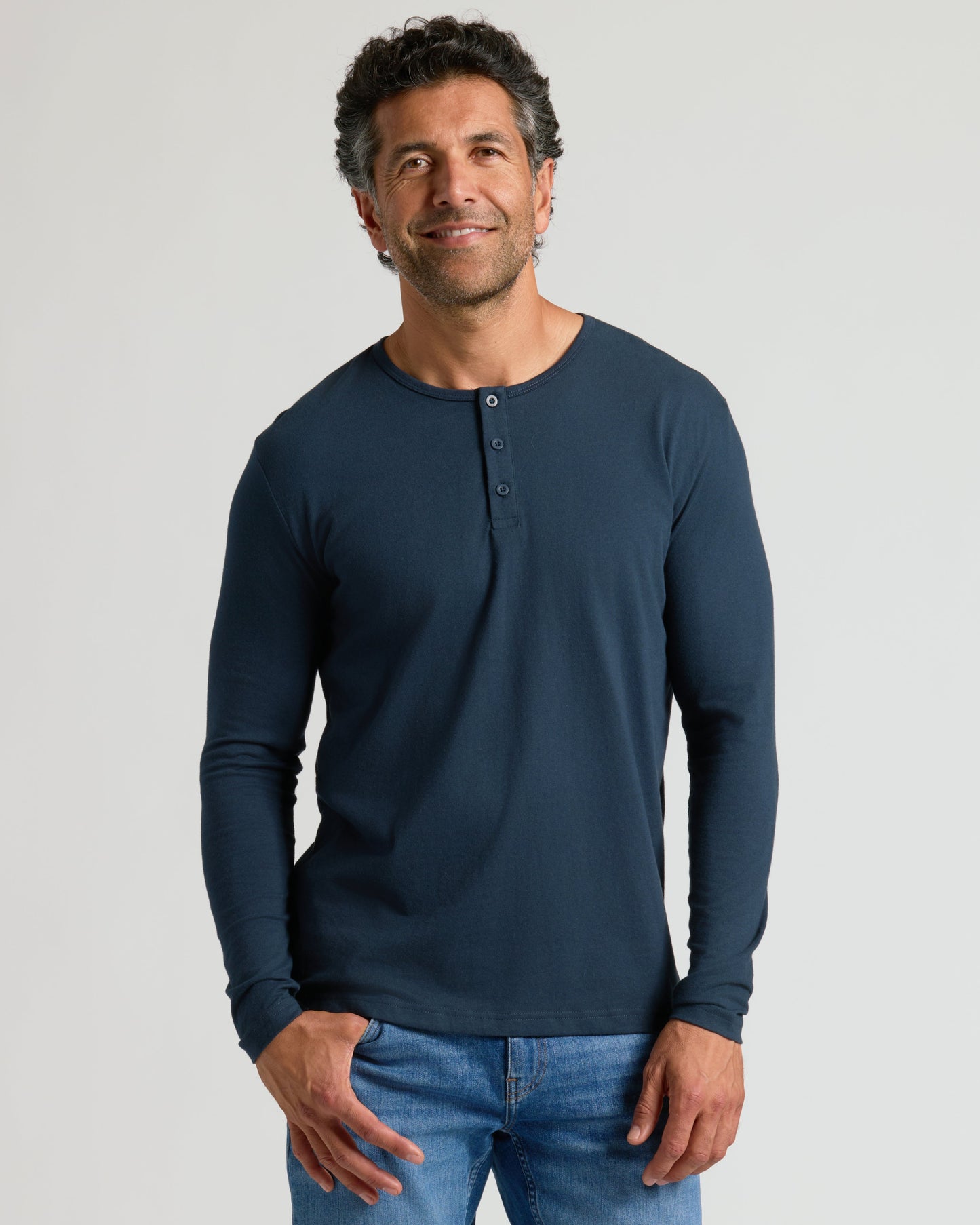 Navy Classic Long Sleeve Henley