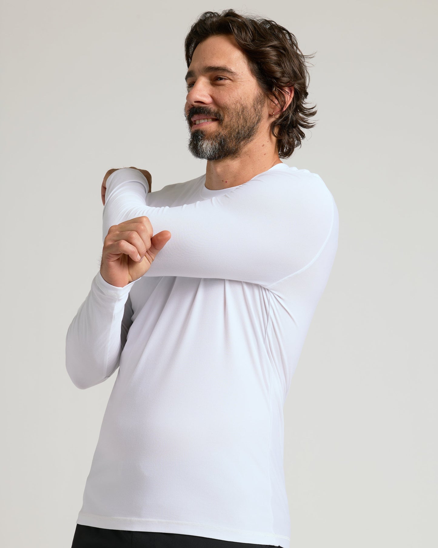 White Active Long Sleeve Crew T-Shirt