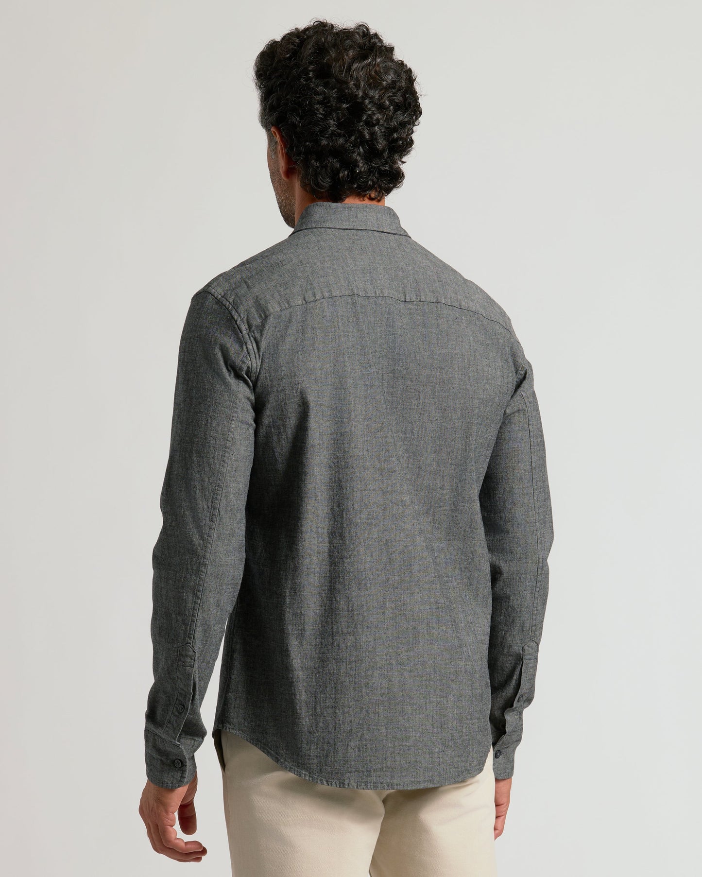 Black Wash Long Sleeve Chambray Shirt