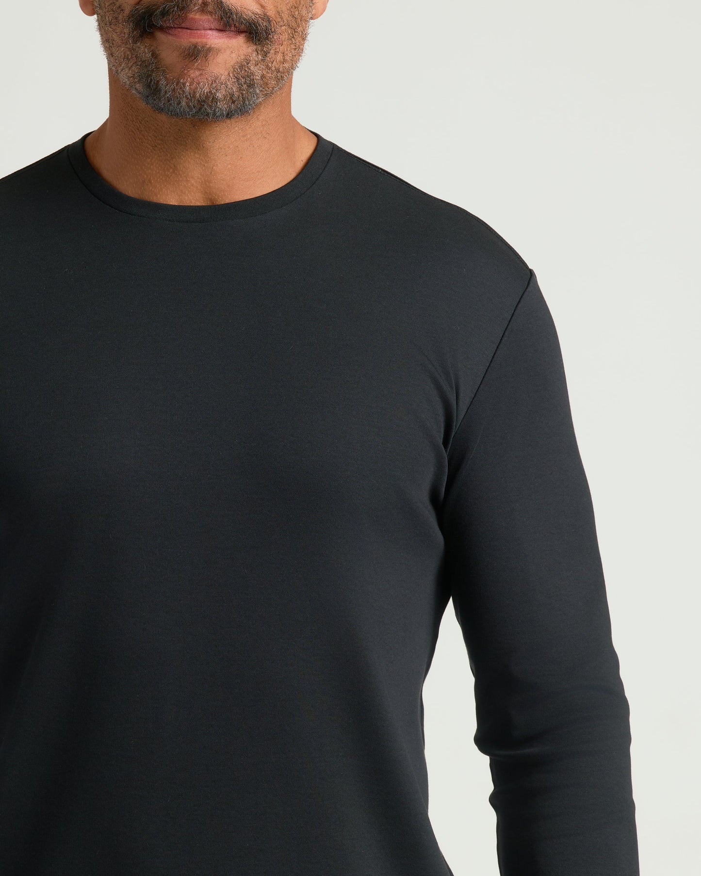 Black Premium Pima Long Sleeve Crew
