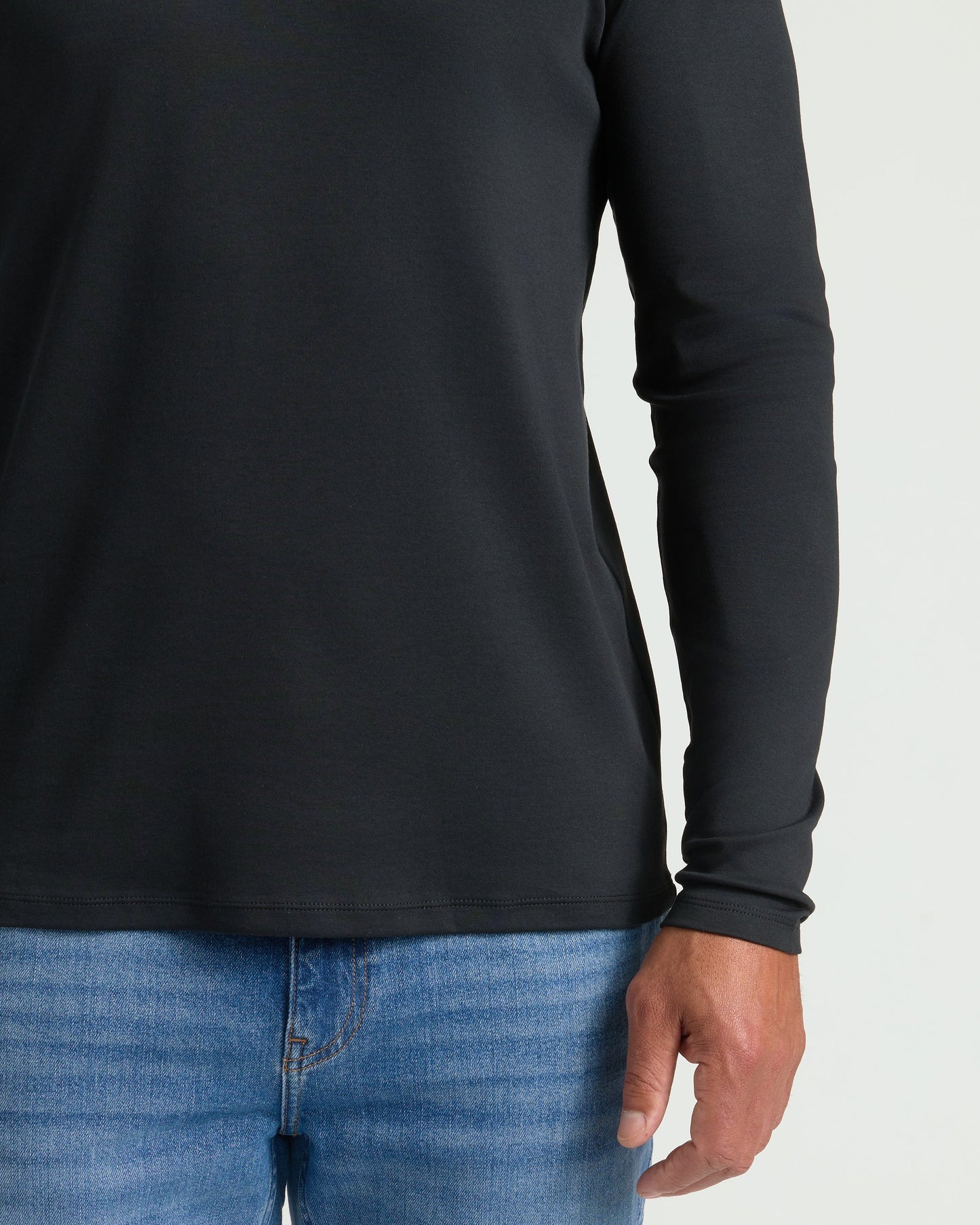 Black Premium Pima Long Sleeve Crew
