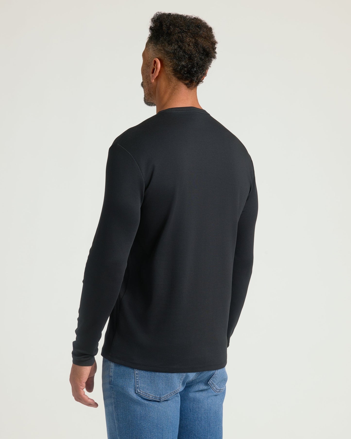 Black Premium Pima Long Sleeve Crew