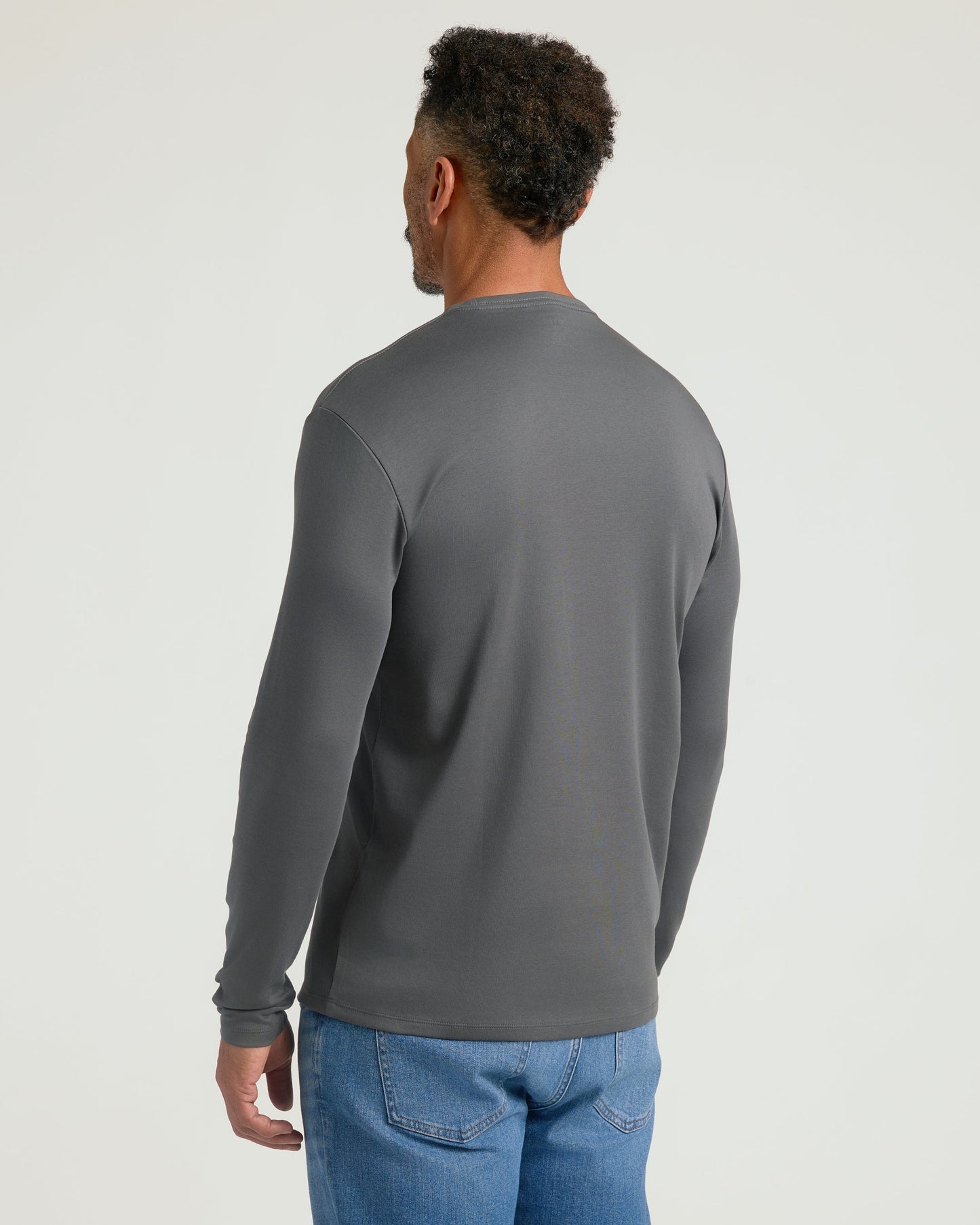Carbon Premium Pima Long Sleeve Crew