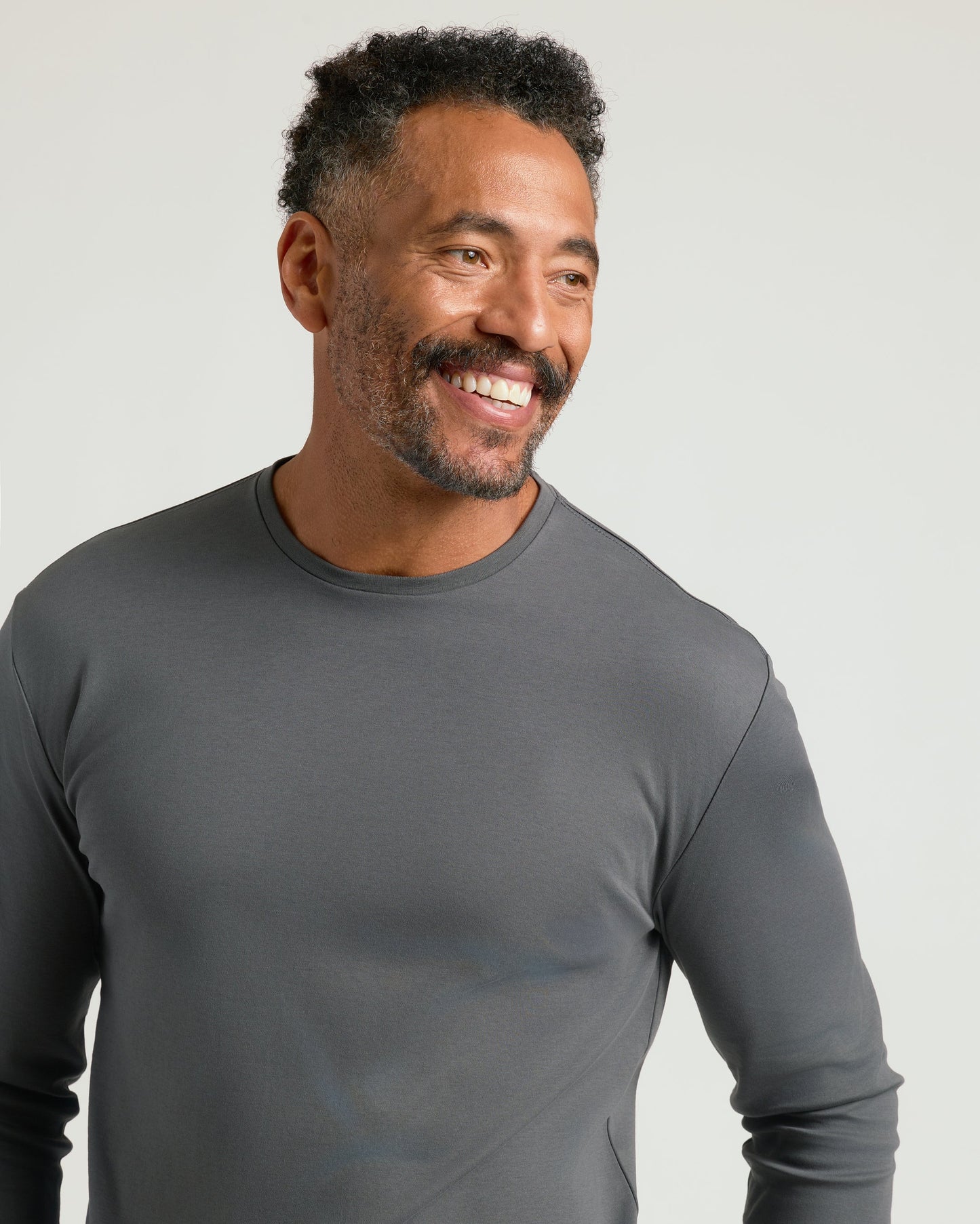 Carbon Premium Pima Long Sleeve Crew