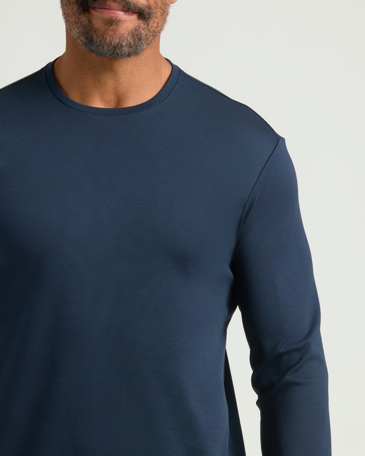 Navy Premium Pima Long Sleeve Crew