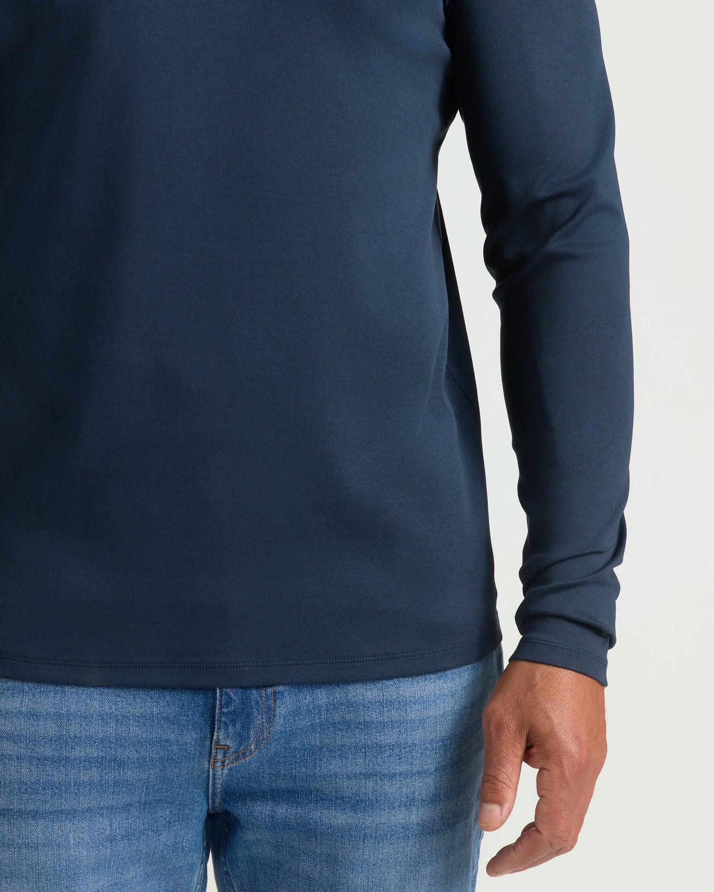 Navy Premium Pima Long Sleeve Crew
