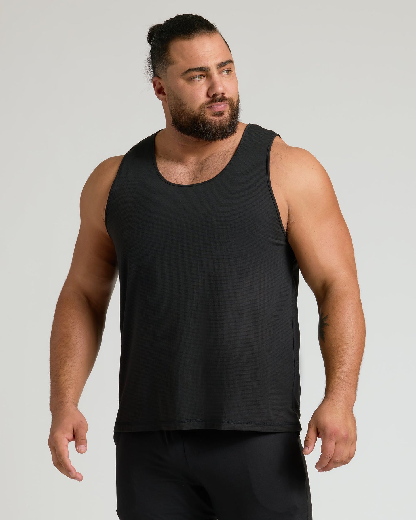 Black Sleeveless Active Mesh Tank