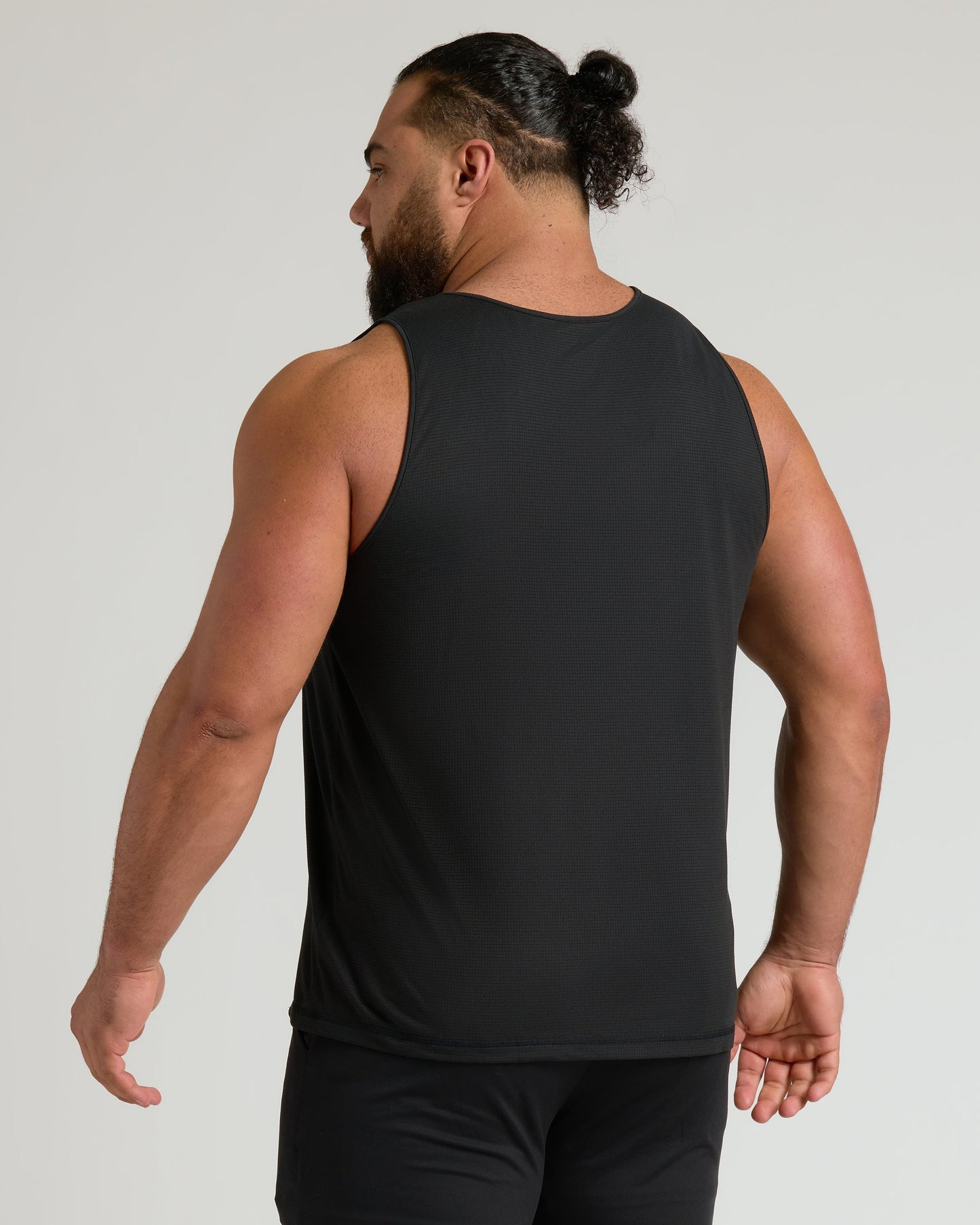 Black Sleeveless Active Mesh Tank