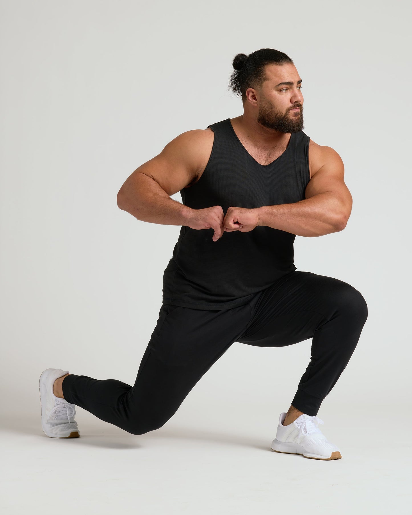 Black Sleeveless Active Mesh Tank