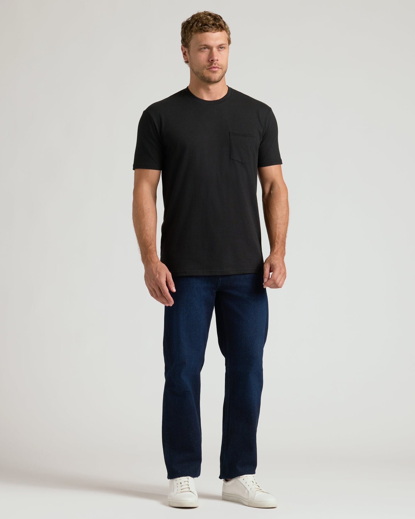 Black Pocket Crew Tee
