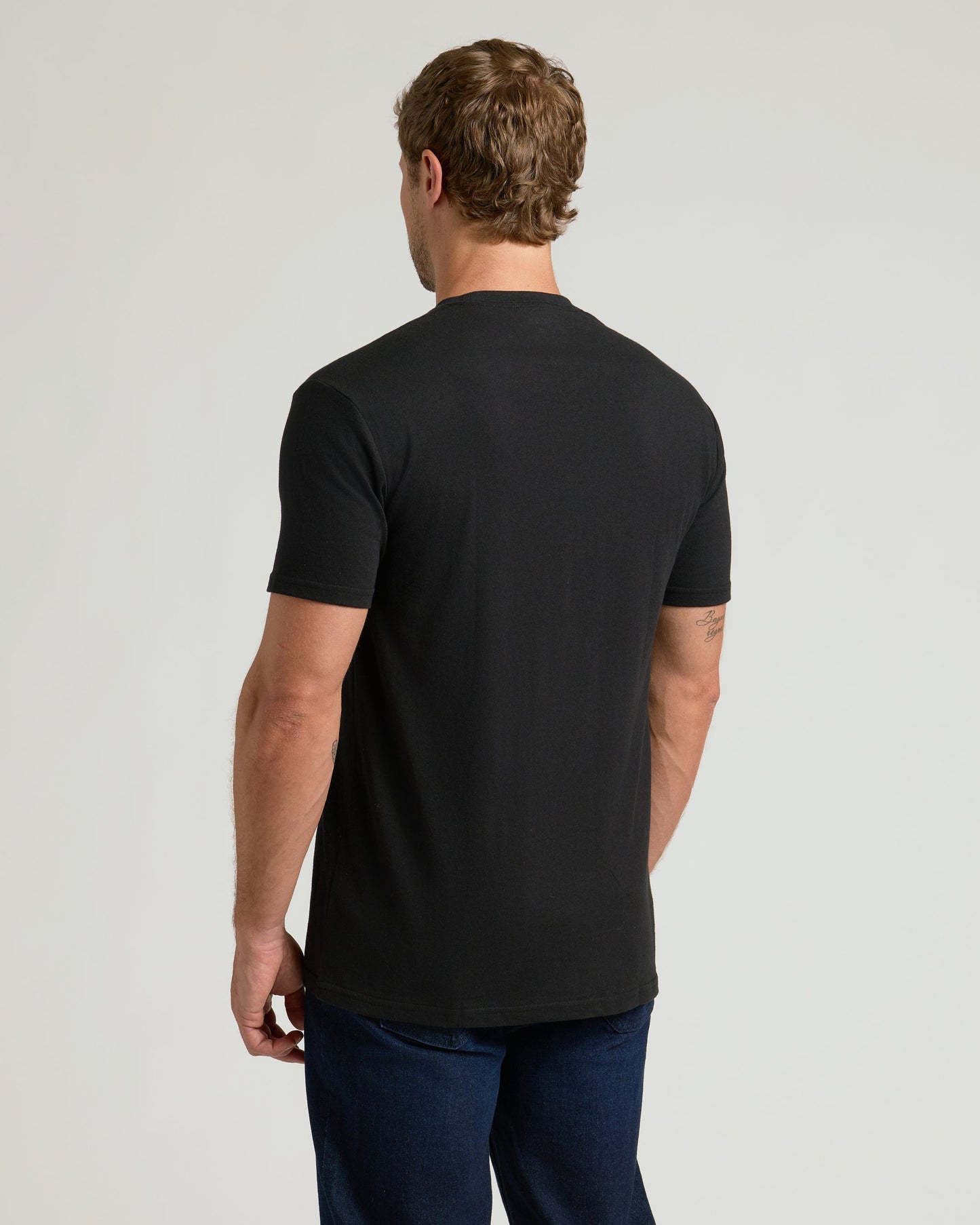 Black Pocket Crew Tee