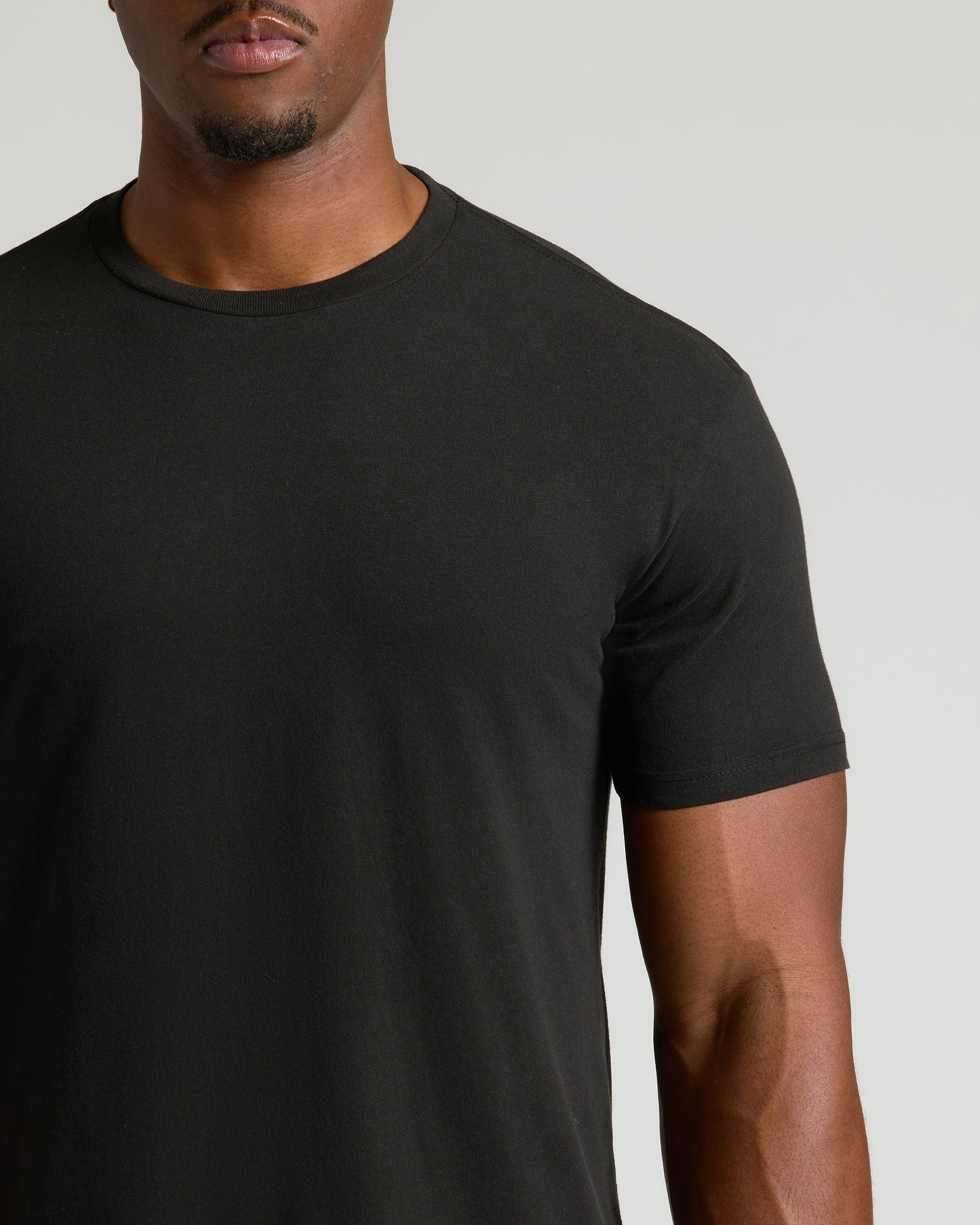 Black Tall Straight Hem Crew Neck T-Shirt
