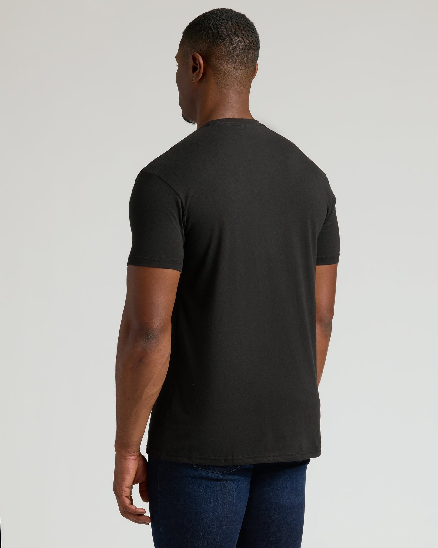 Black Tall Straight Hem Crew Neck T-Shirt