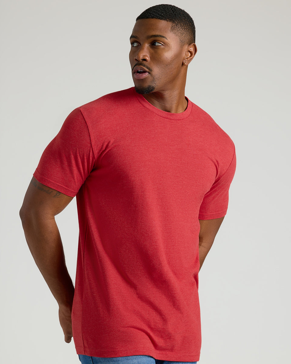 Dark Heather Lava Tall Straight Hem Crew Neck T-Shirt