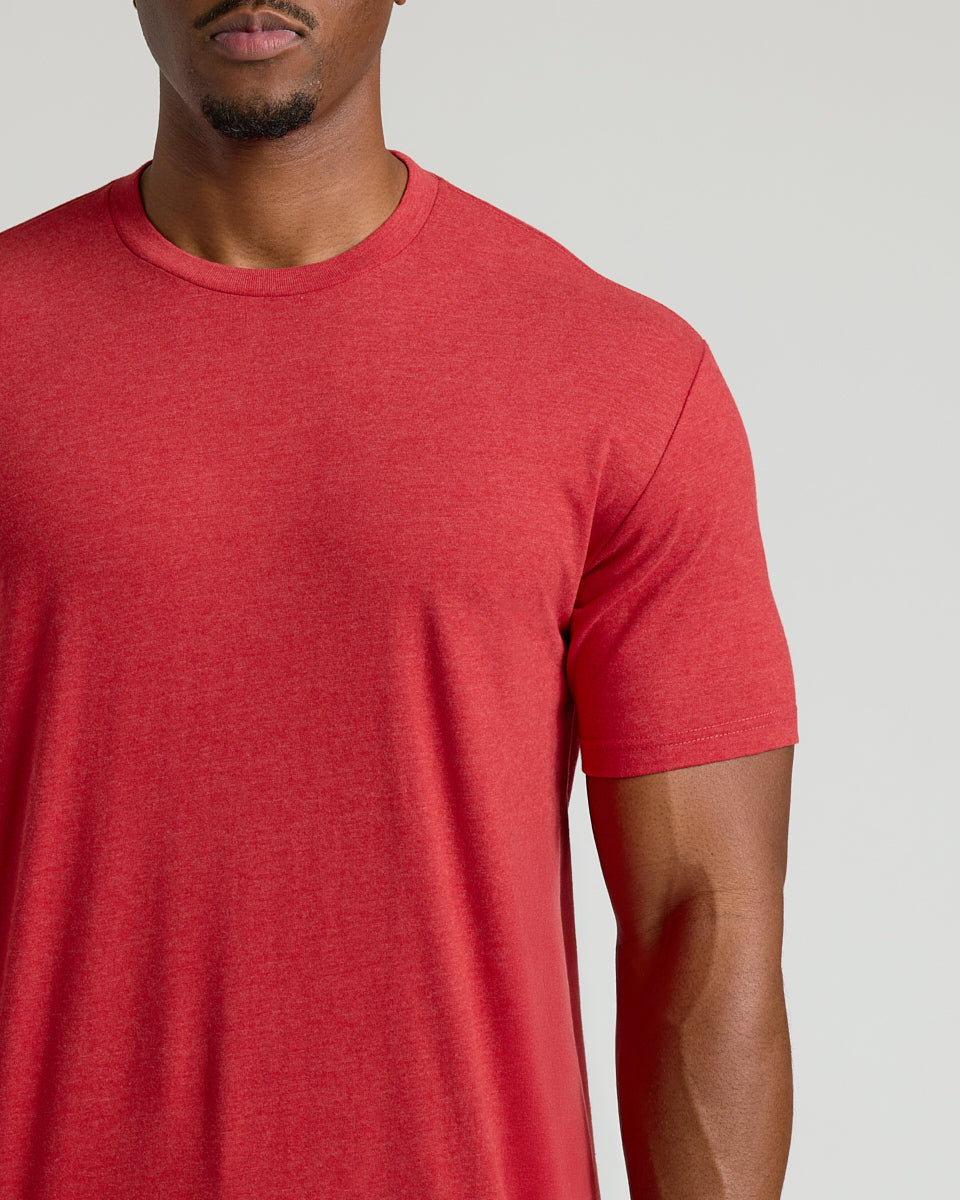 Dark Heather Lava Tall Straight Hem Crew Neck T-Shirt
