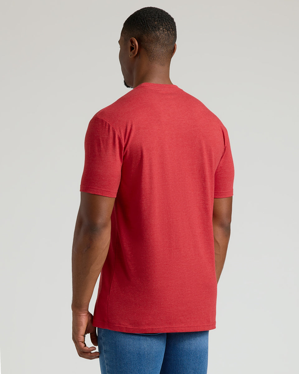 Dark Heather Lava Tall Straight Hem Crew Neck T-Shirt