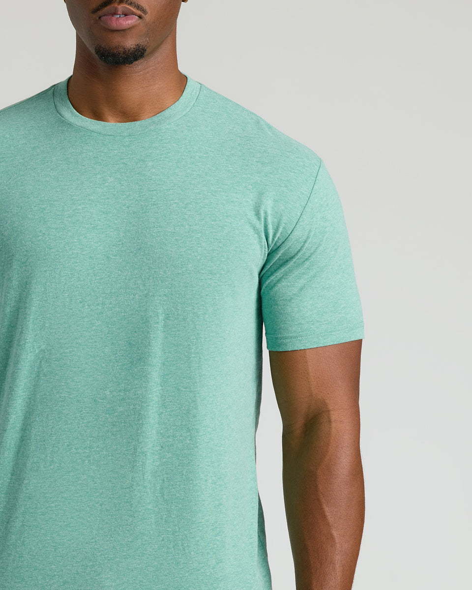 Light Heather Greenery Tall Straight Hem Crew Neck T-Shirt