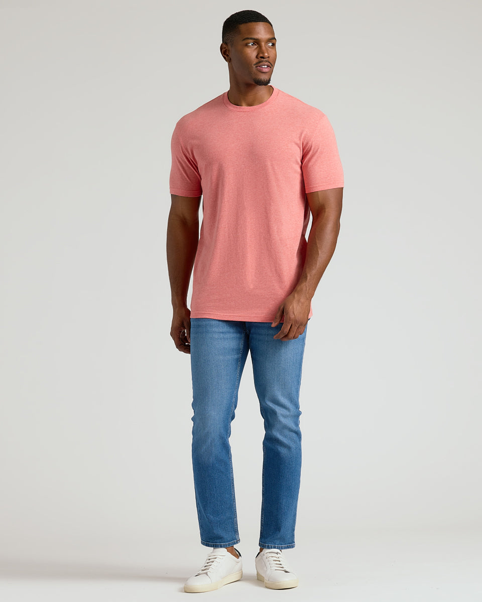 Light Heather Vermilion Tall Straight Hem Crew Neck T-Shirt