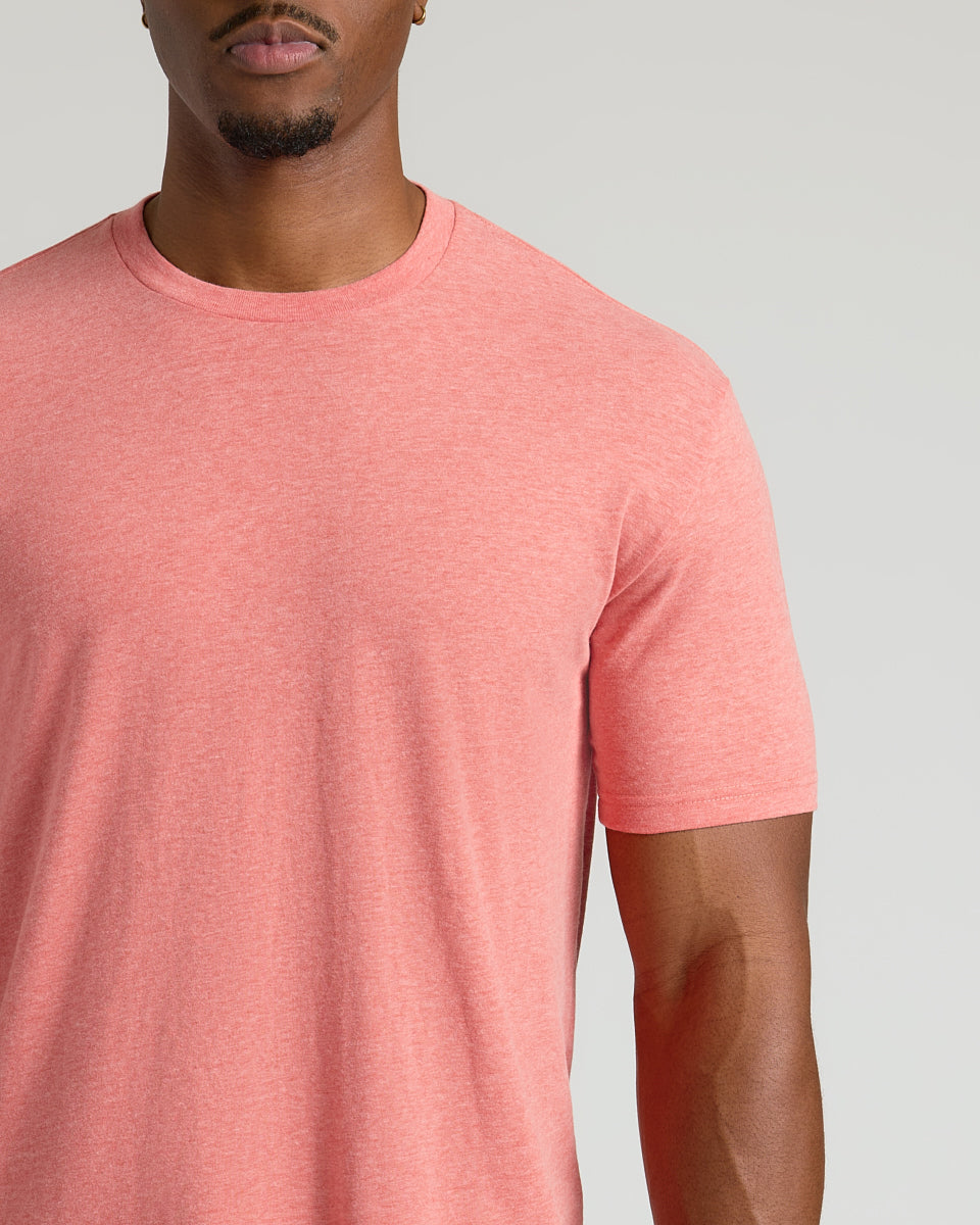 Light Heather Vermilion Tall Straight Hem Crew Neck T-Shirt