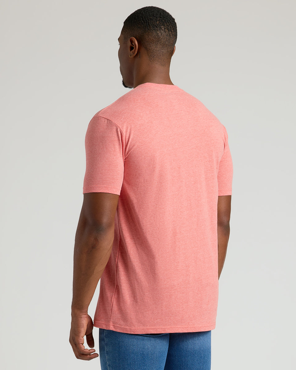 Light Heather Vermilion Tall Straight Hem Crew Neck T-Shirt
