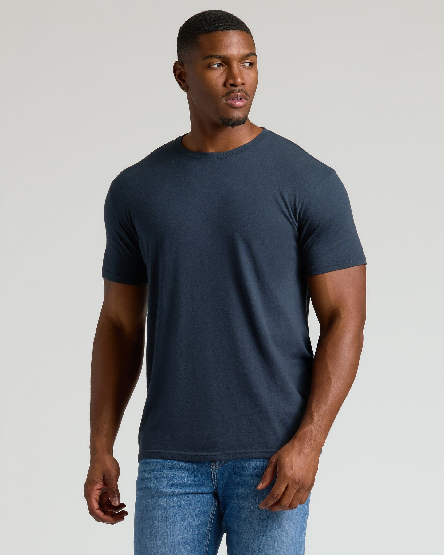 Navy Tall Straight Hem Crew Neck T-Shirt