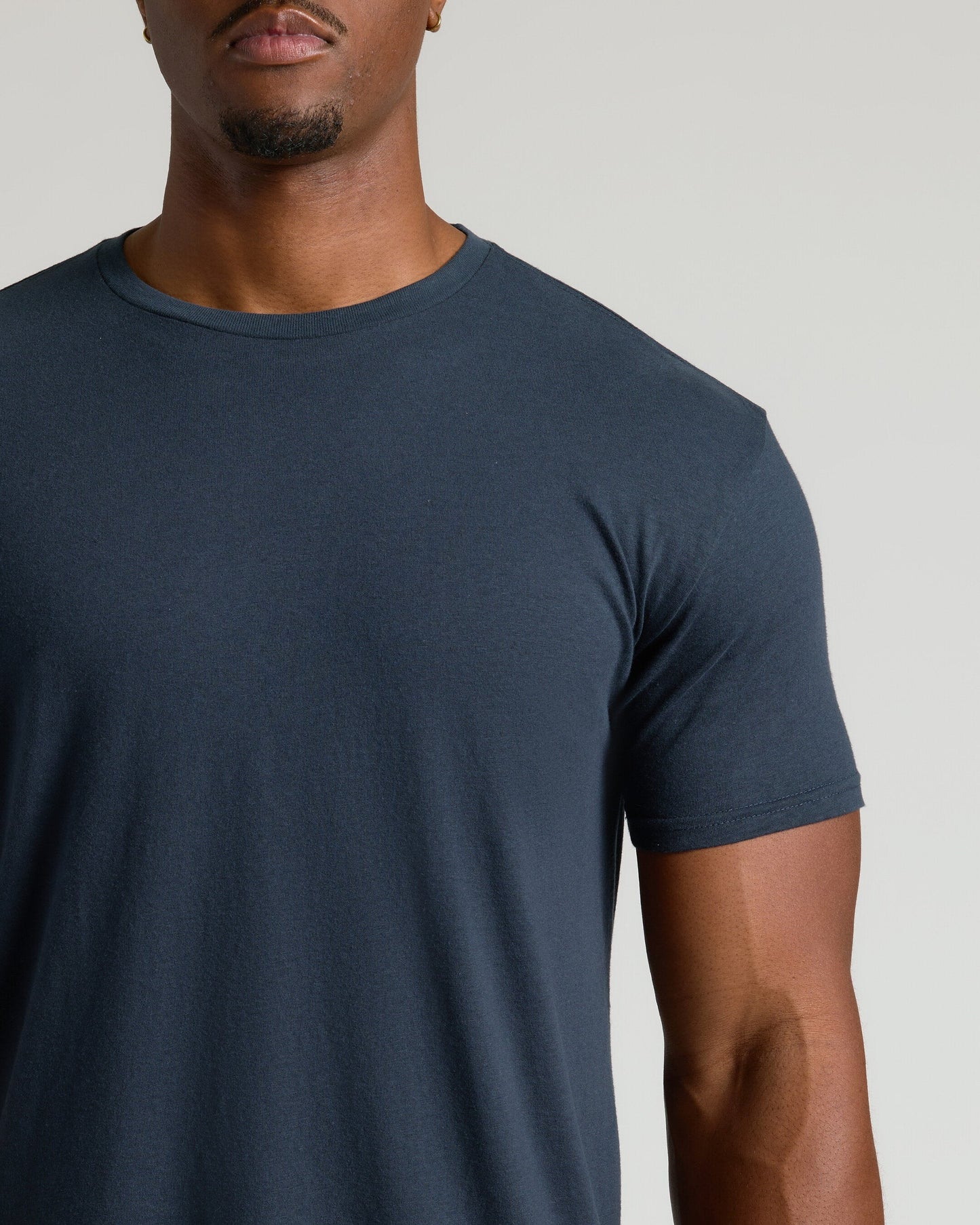 Navy Tall Straight Hem Crew Neck T-Shirt