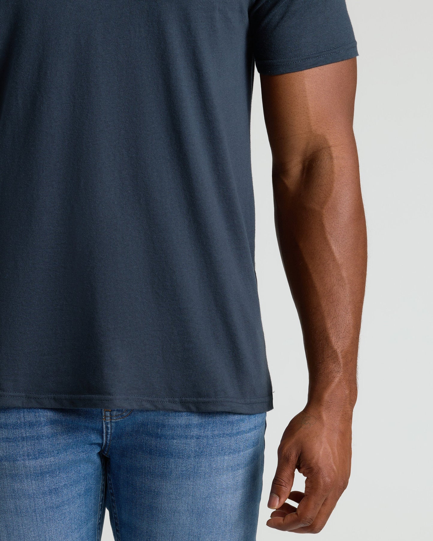 Navy Tall Straight Hem Crew Neck T-Shirt