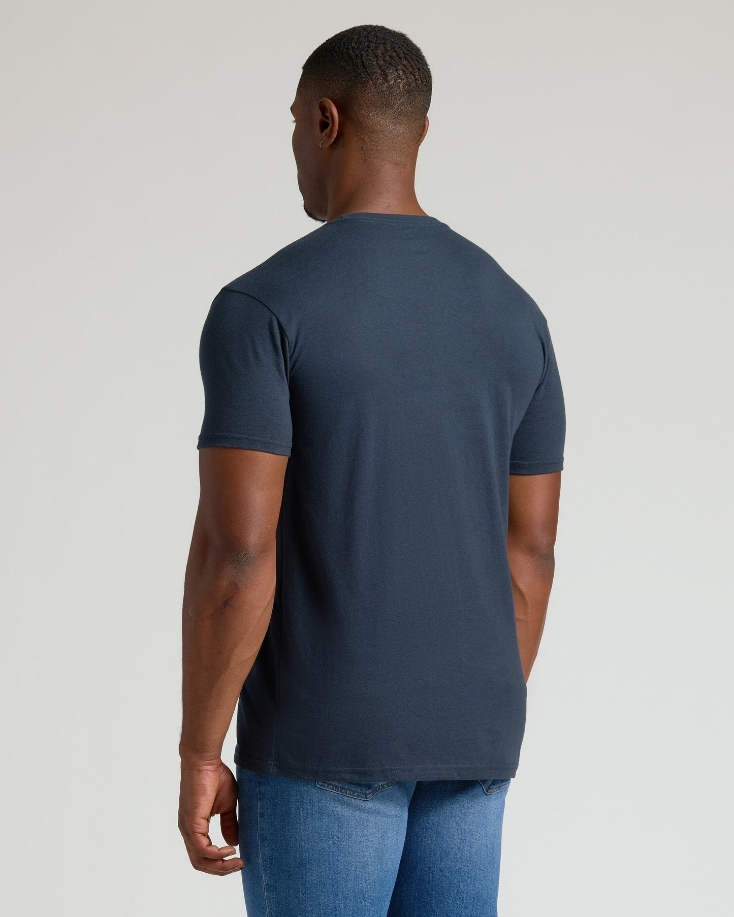 Navy Tall Straight Hem Crew Neck T-Shirt