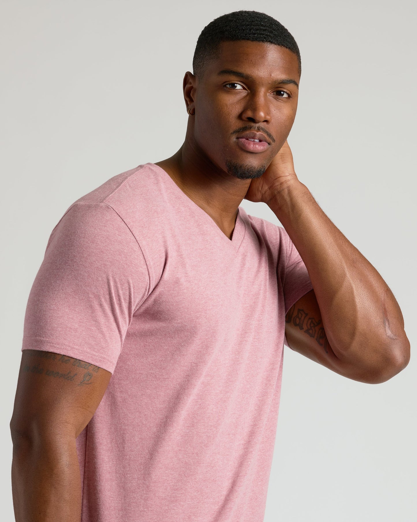 Light Heather Boysenberry Tall Classic V-Neck