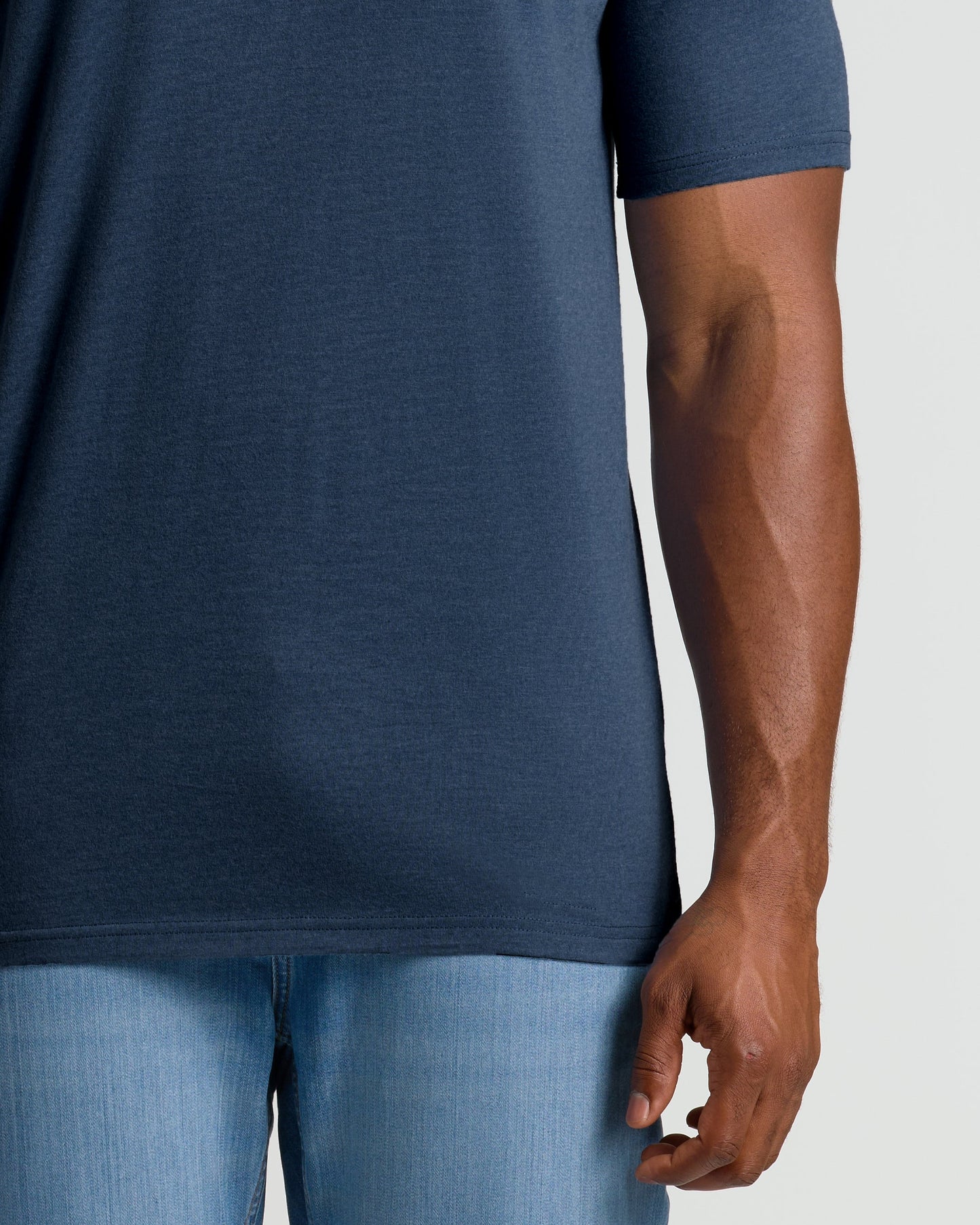 Heather Navy Tall Short Sleeve Classic V-Neck