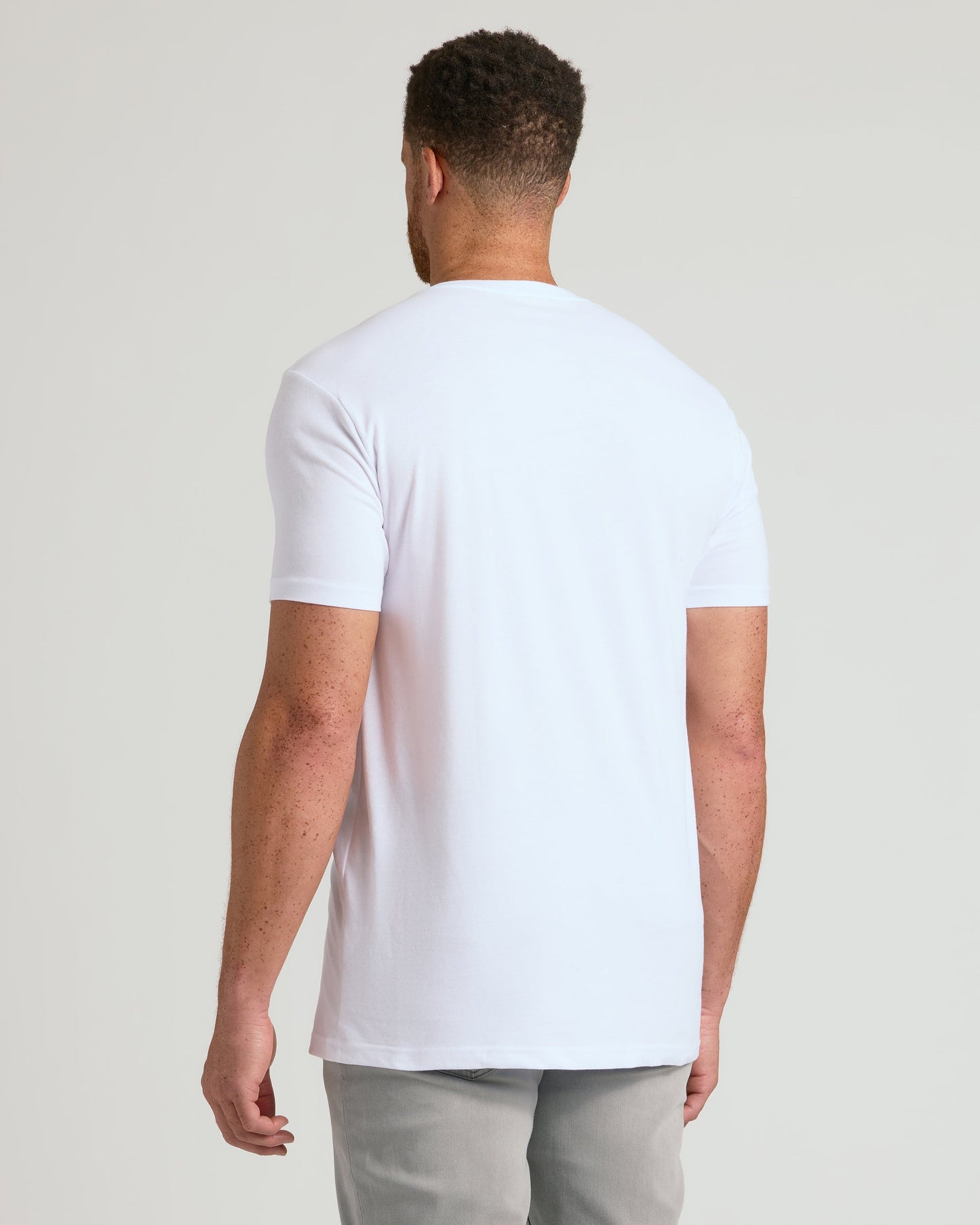 White Tall Short Sleeve Classic V-Neck