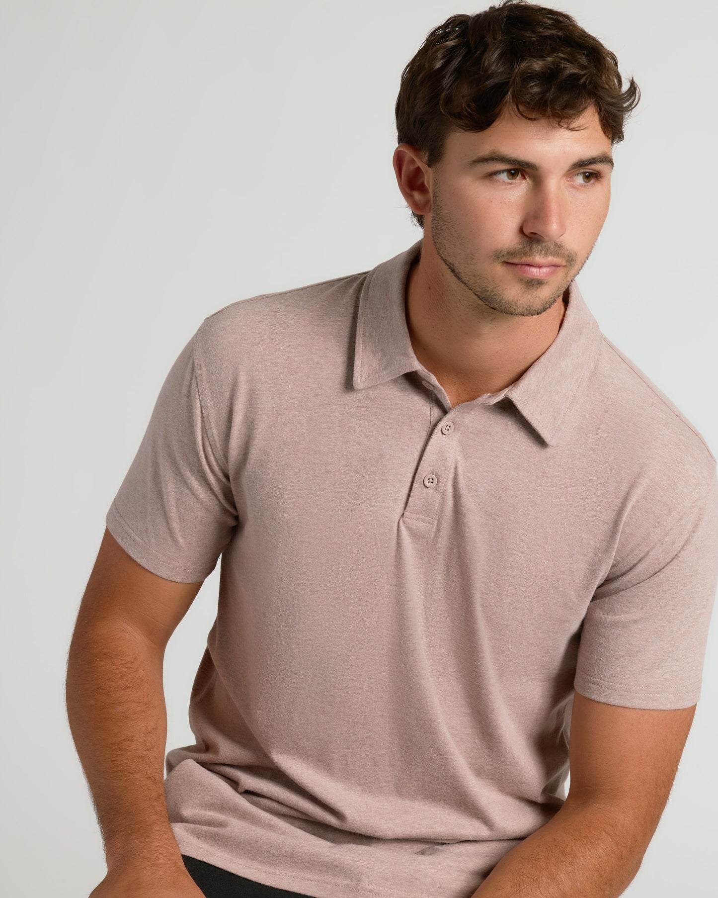 Light Heather Slate Mauve Short Sleeve Tall Polo