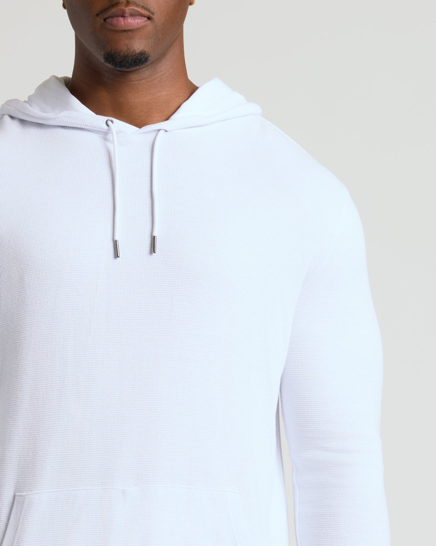 White Tall Waffle Hoodie