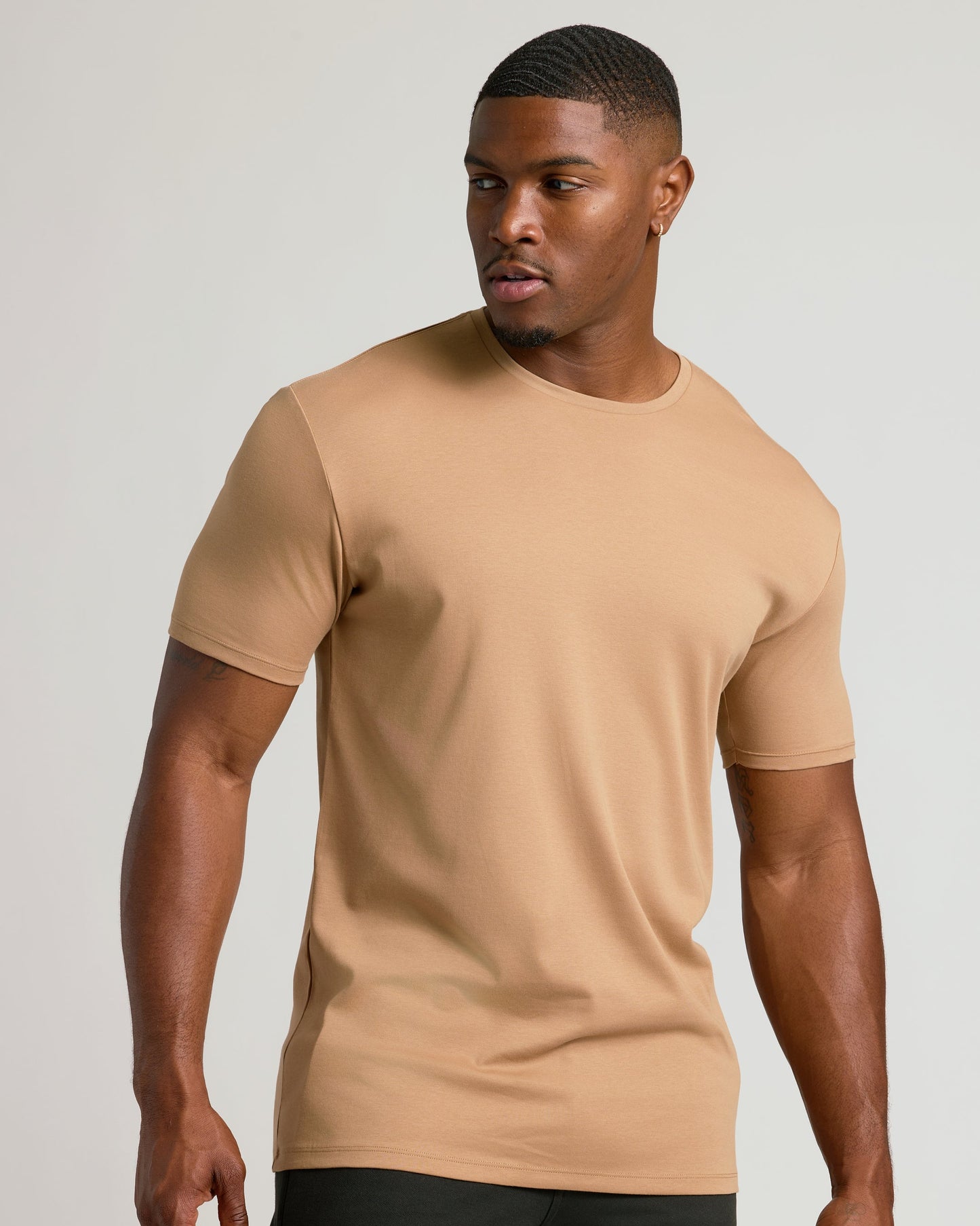 Tahini Tall Pima Crew Neck
