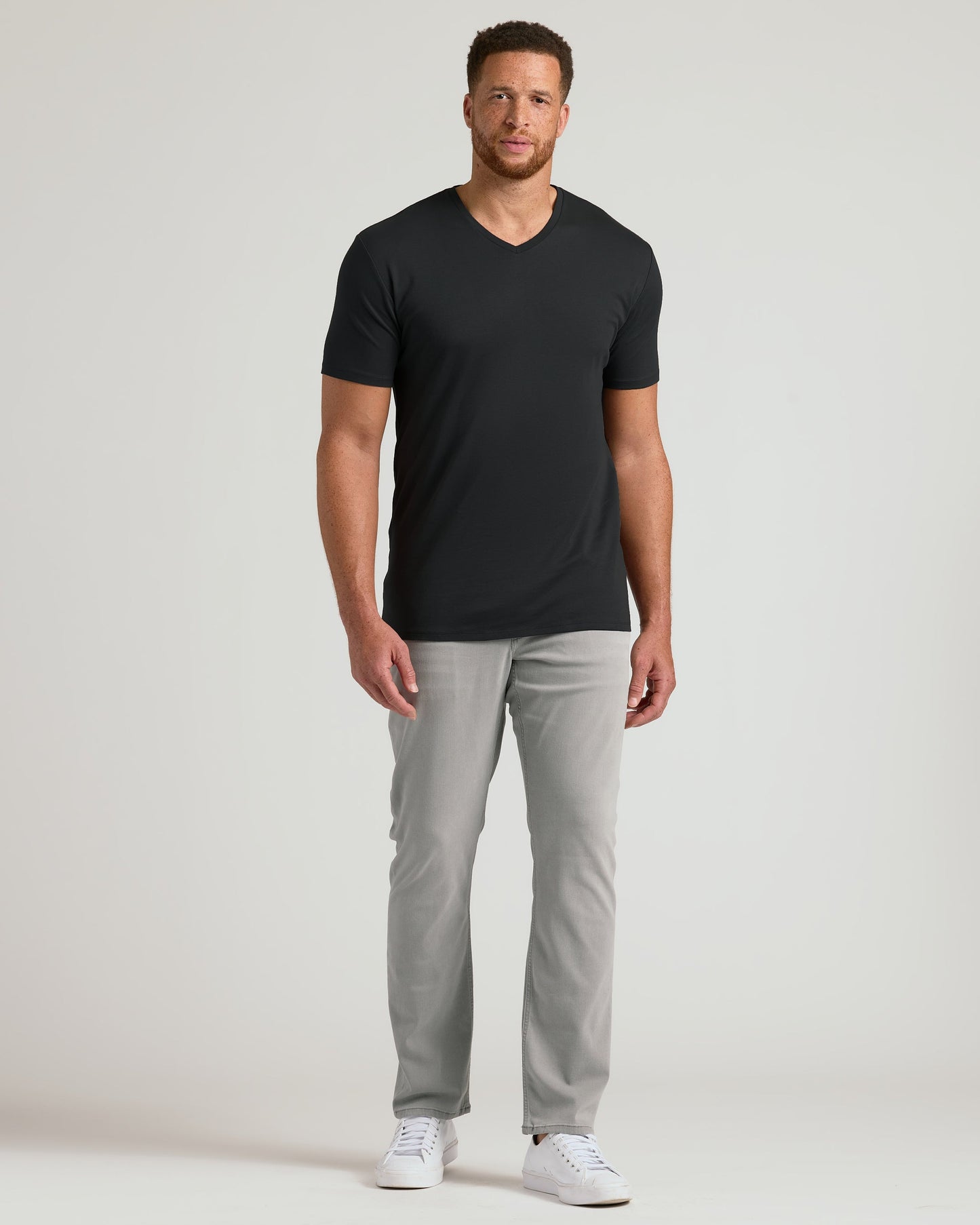 Black Tall Pima V-Neck