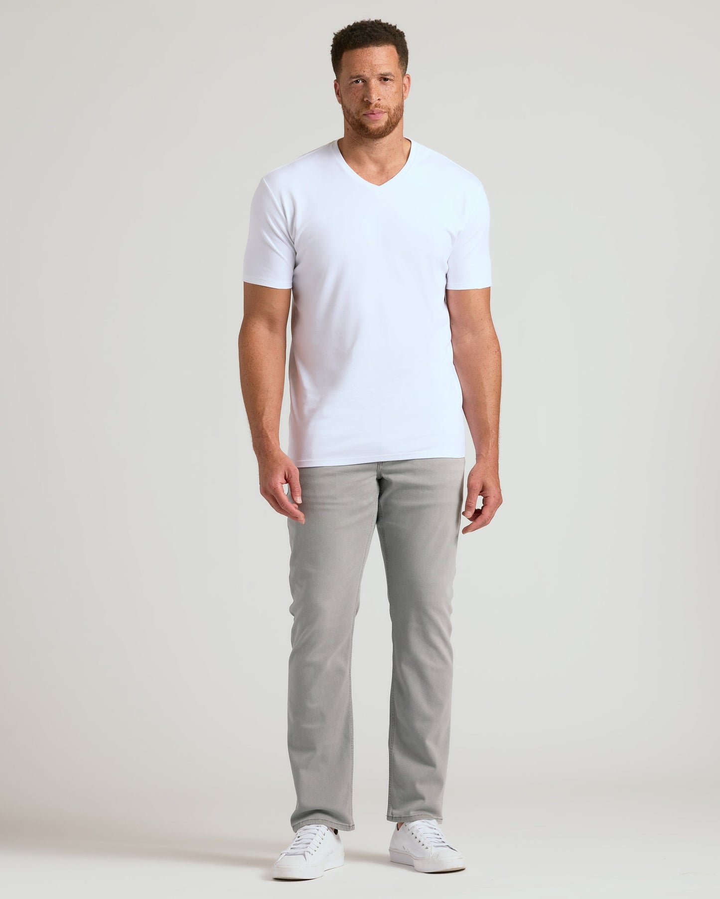 White Tall Pima V-Neck