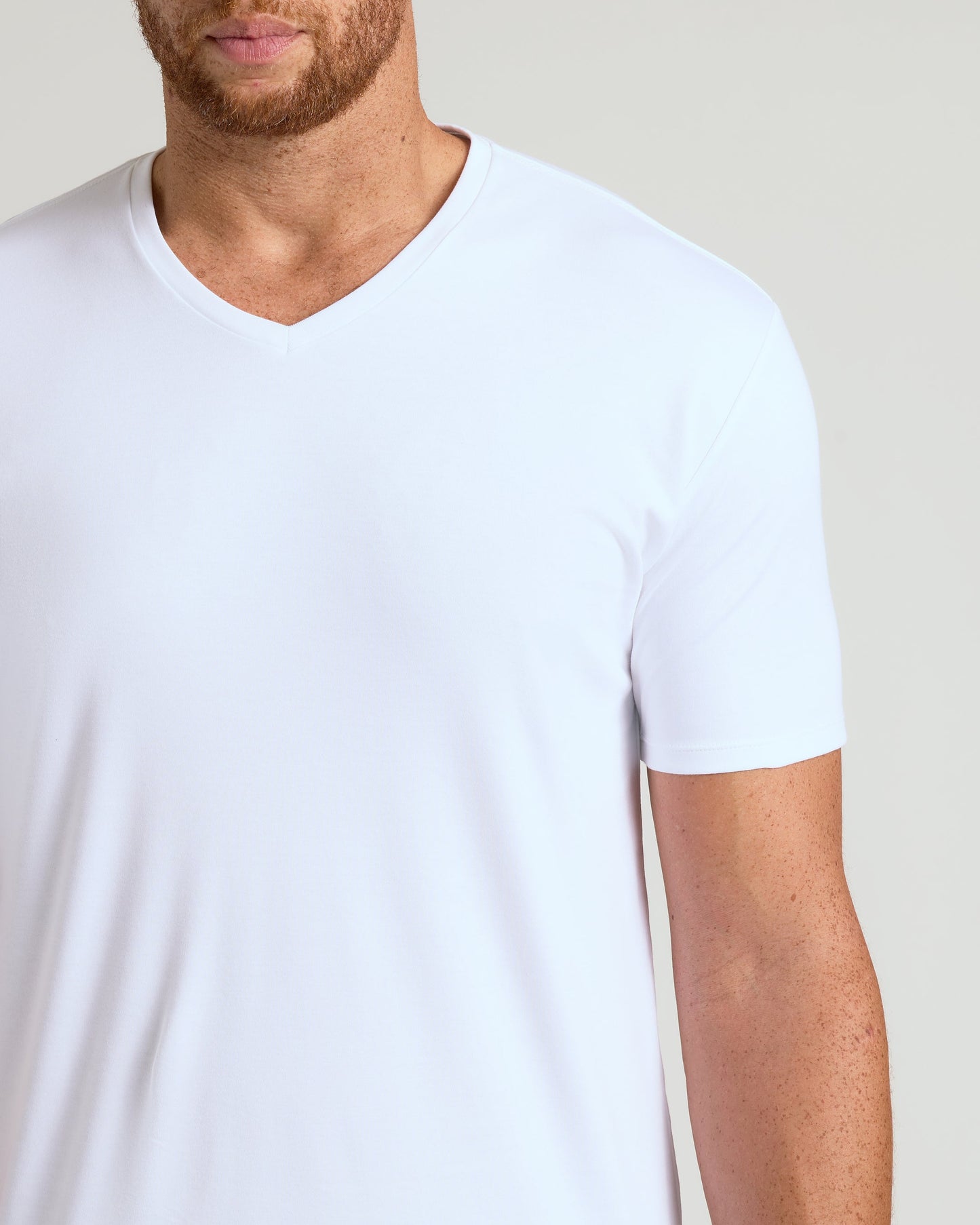 White Tall Pima V-Neck