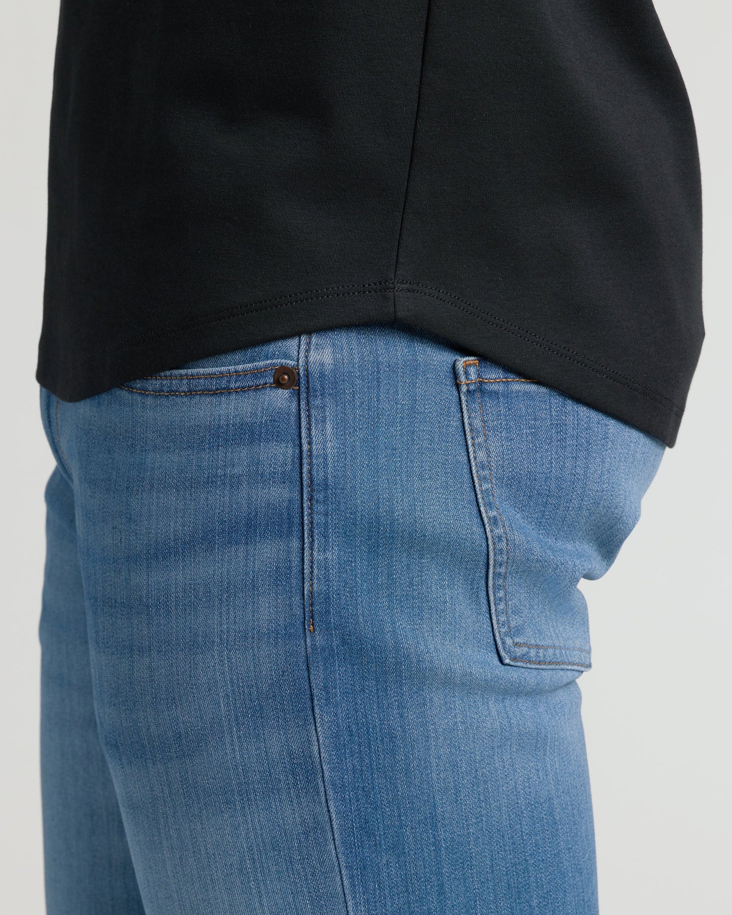 Black Tall Pima Crew Curved Hem