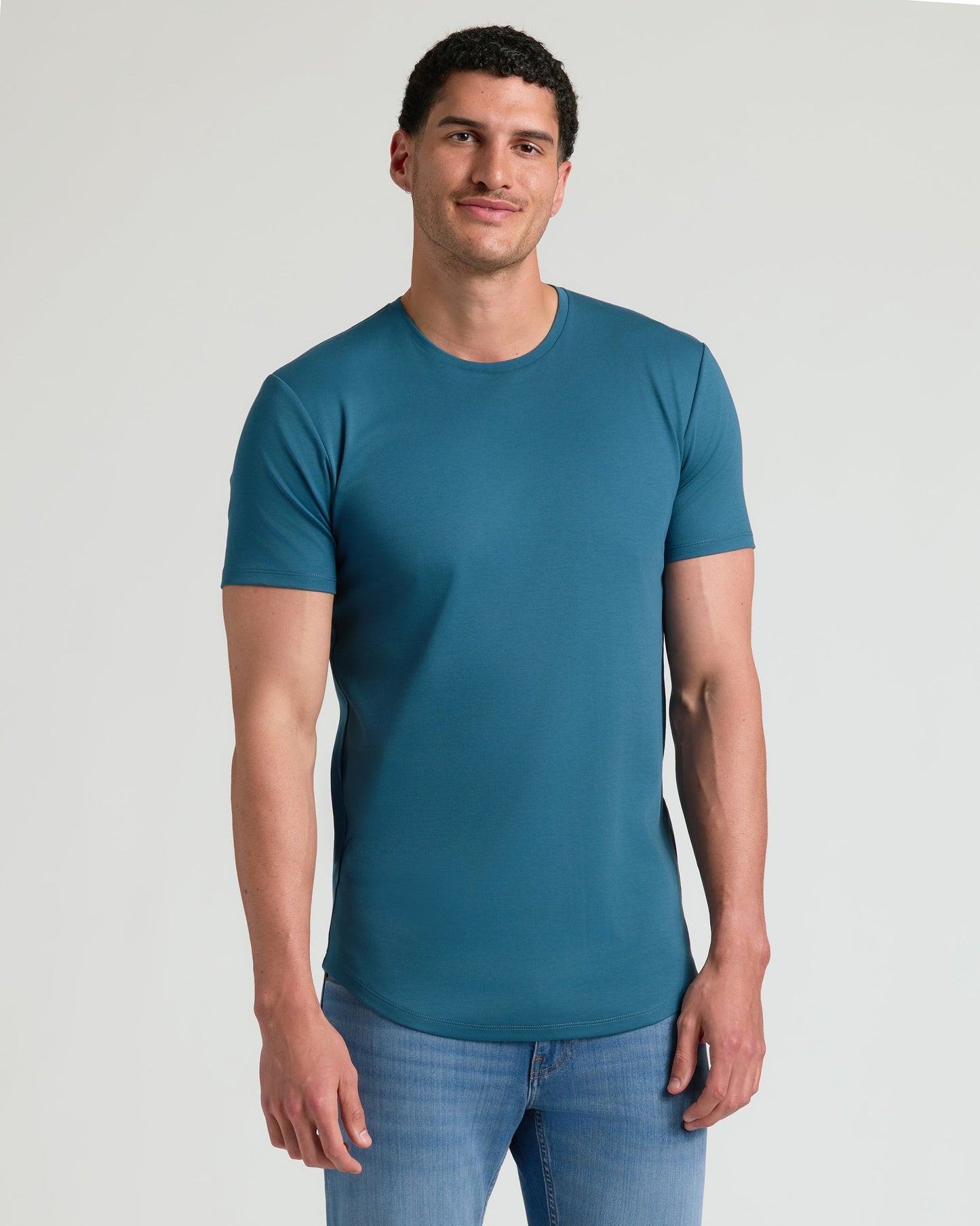 Lagoon Tall Pima Crew Curved Hem