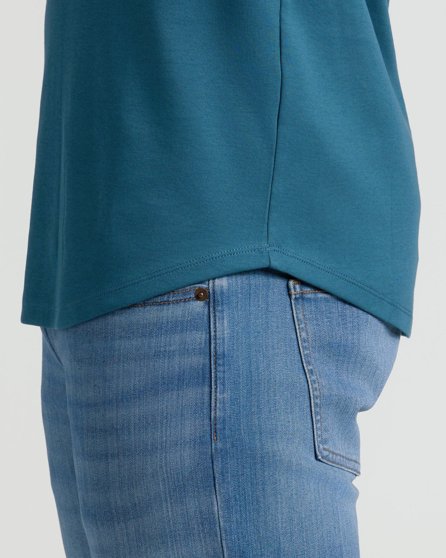 Lagoon Tall Pima Crew Curved Hem