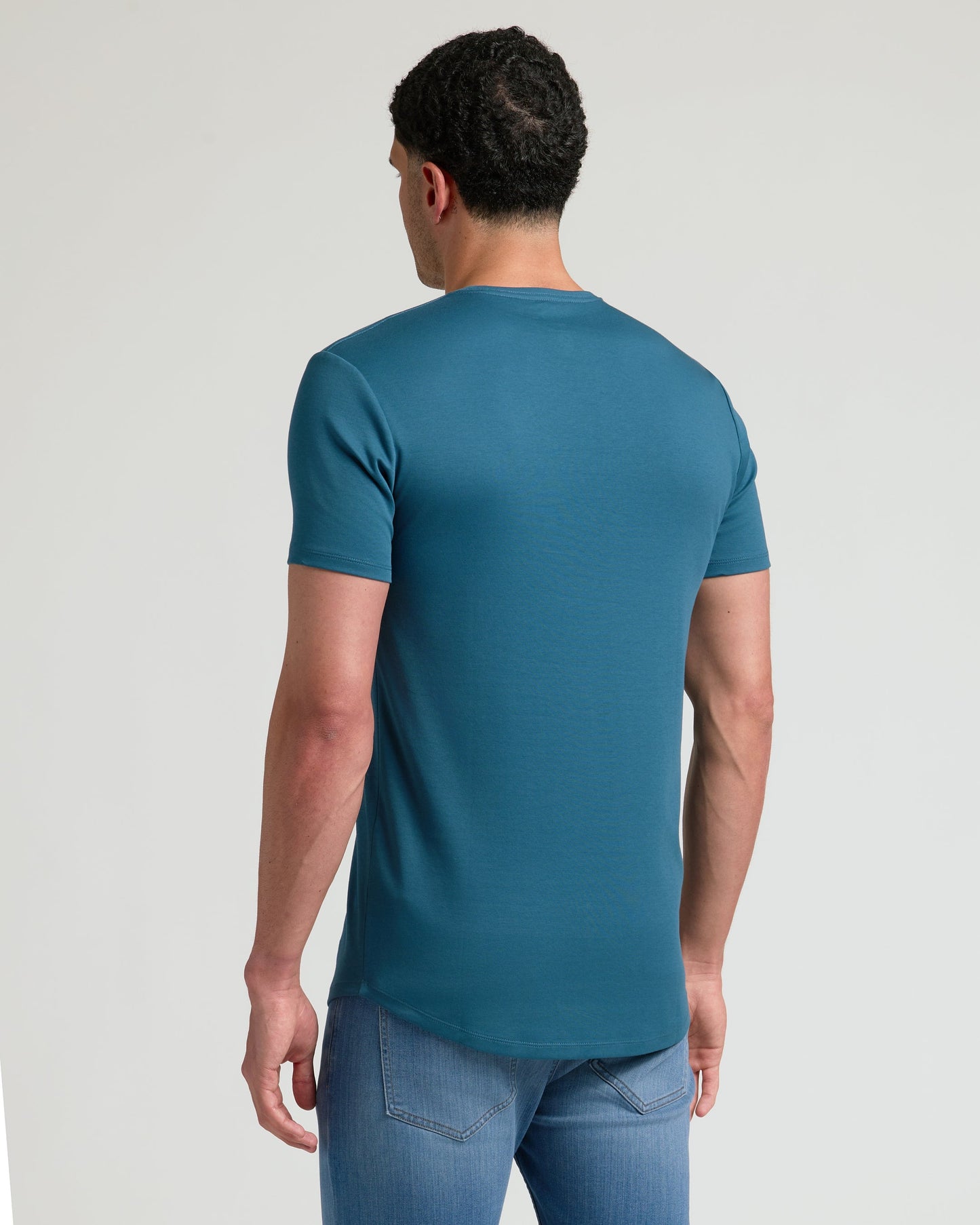 Lagoon Tall Pima Crew Curved Hem