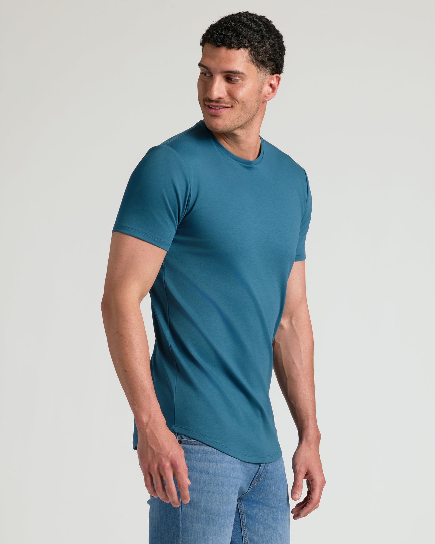 Lagoon Tall Pima Crew Curved Hem